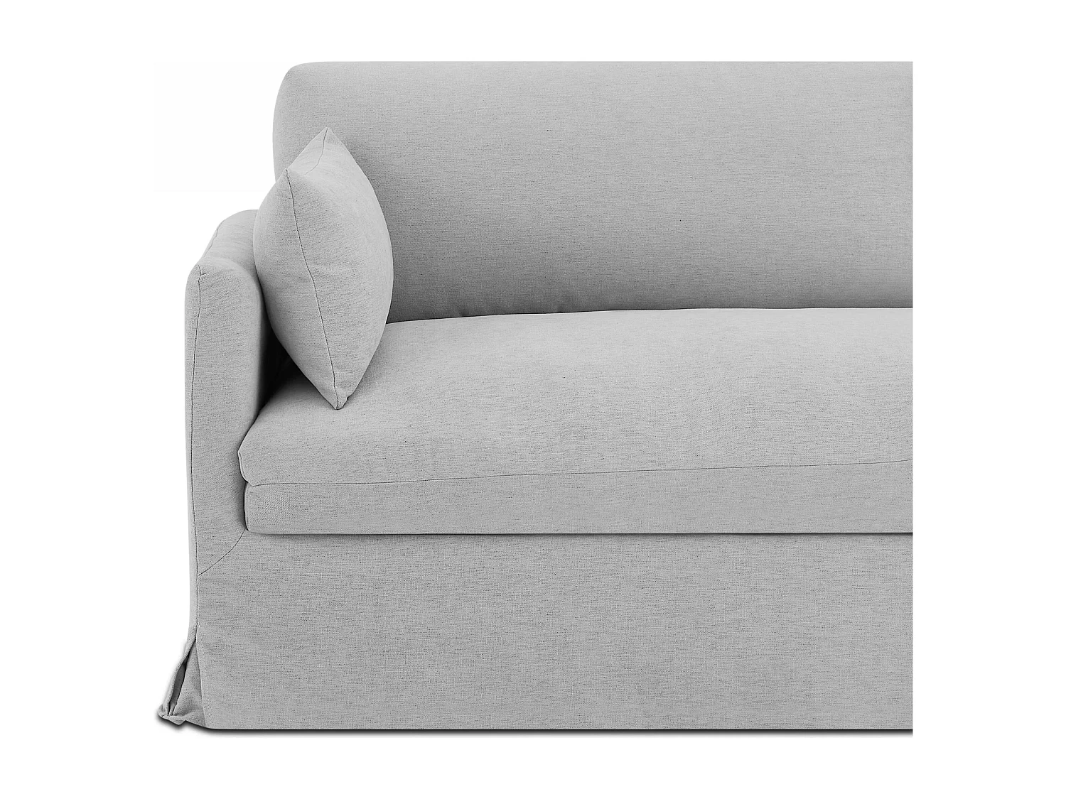 Canapé droit déhoussable tissu 3 places gris NERIS