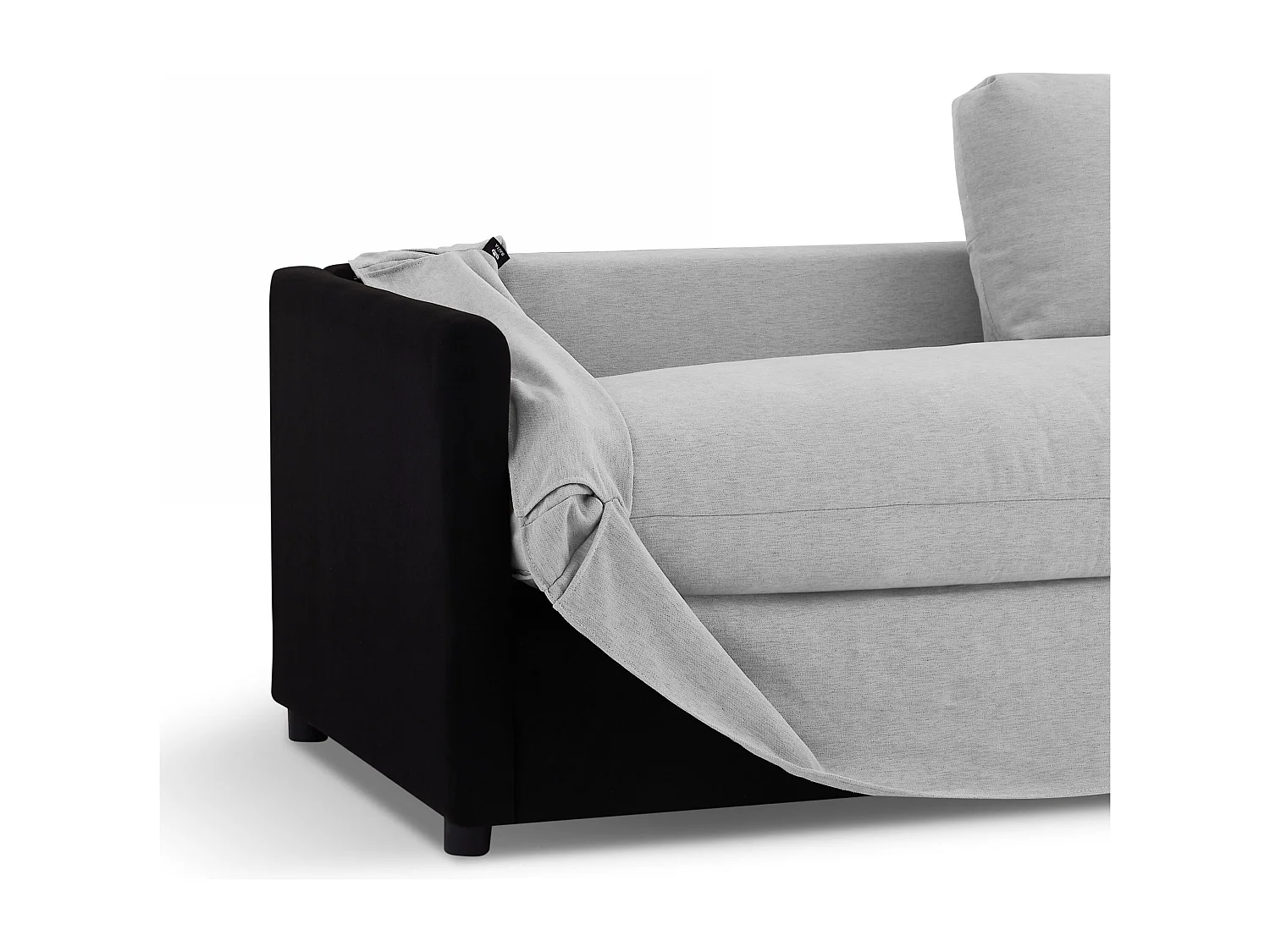 Canapé droit déhoussable tissu 3 places gris NERIS