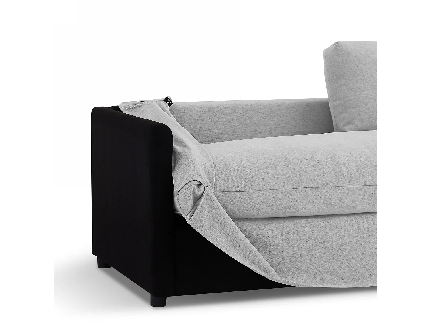 Canapé 3 places déhoussable en tissu gris NERIS
