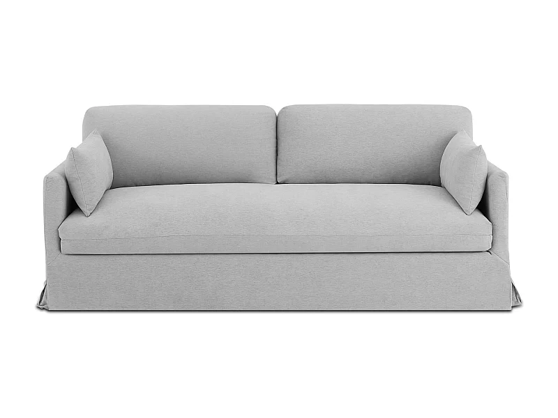 Canapé droit déhoussable tissu 3 places gris NERIS