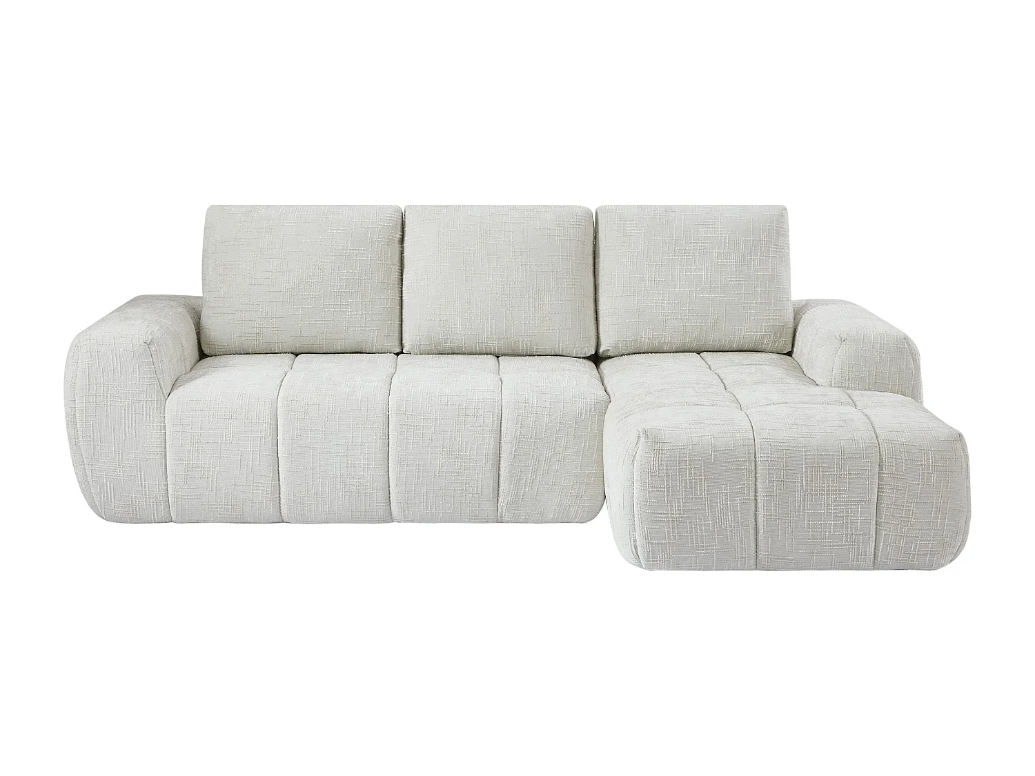 Canapé d'angle droit tissu 4 places beige ZELYS