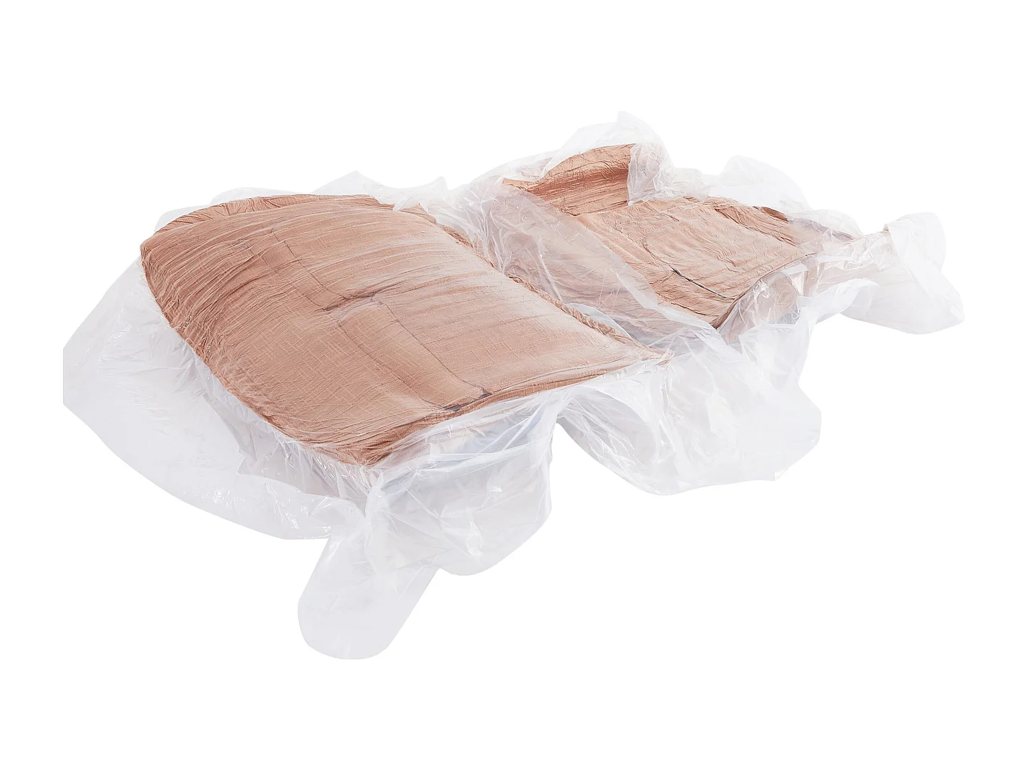 Canapé d'angle droit tissu 4 places beige ZELYS