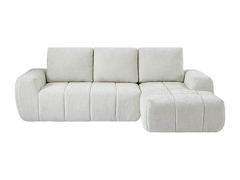 Canapé d'angle droit tissu 4 places beige ZELYS