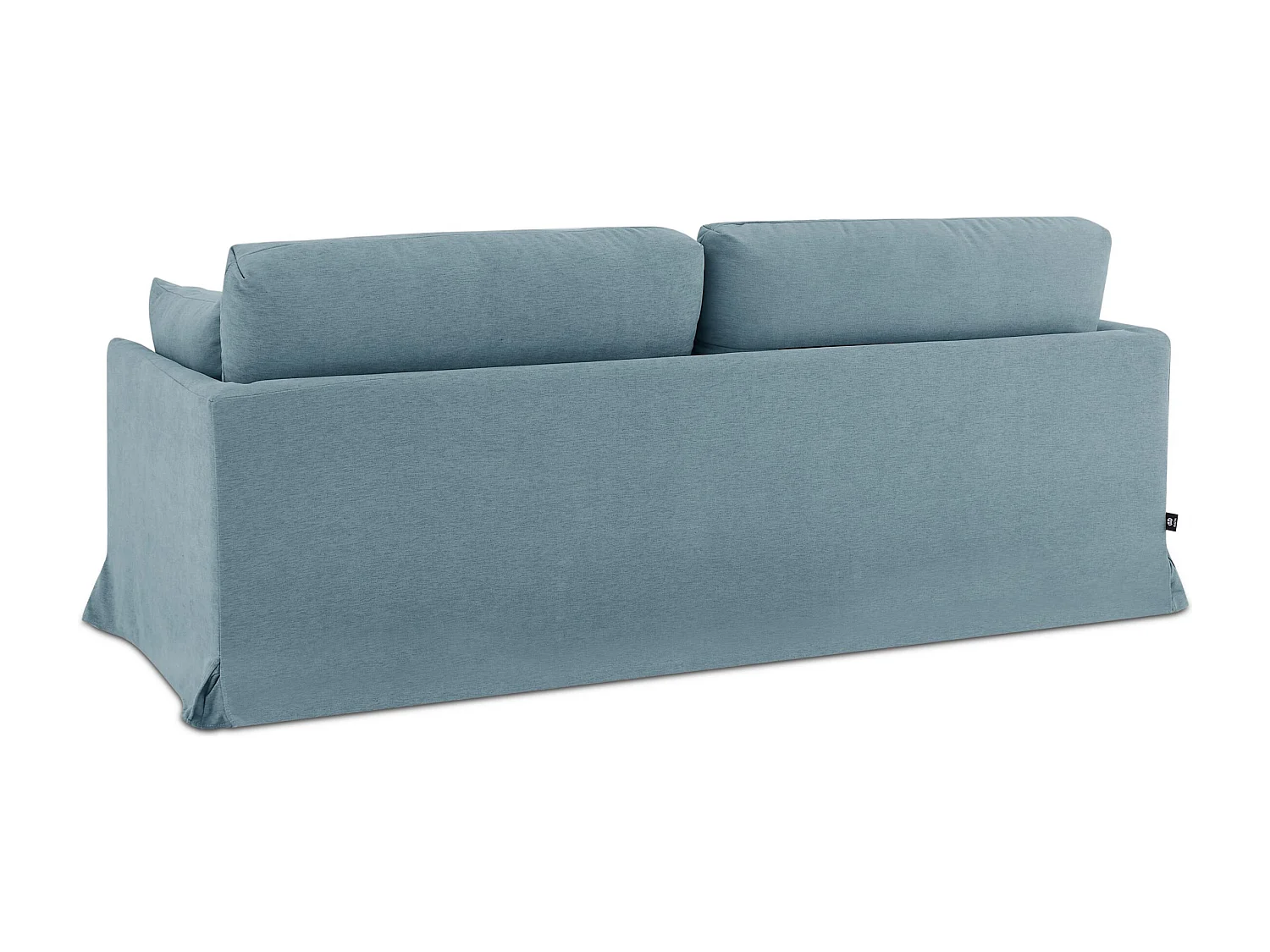 Canapé droit déhoussable tissu 3 places bleu NERIS