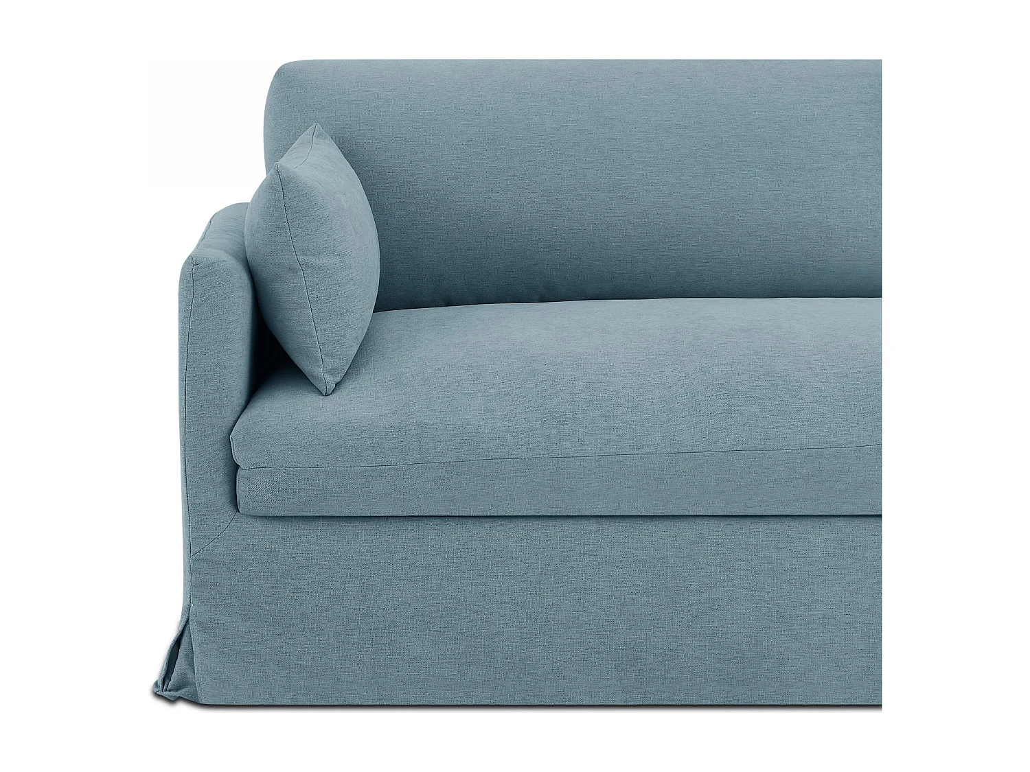 Canapé droit déhoussable tissu 3 places bleu NERIS