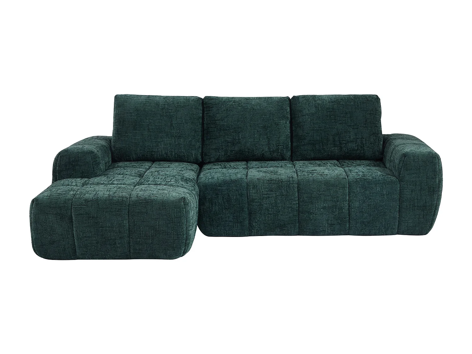Canapé d'angle gauche tissu 4 places vert ZELYS