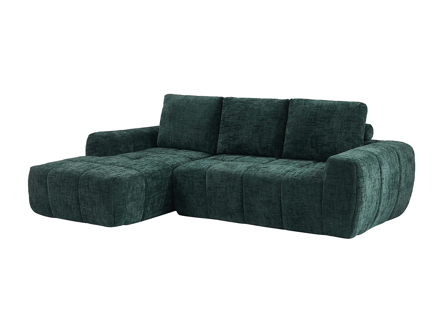 Canapé d'angle gauche tissu 4 places vert ZELYS