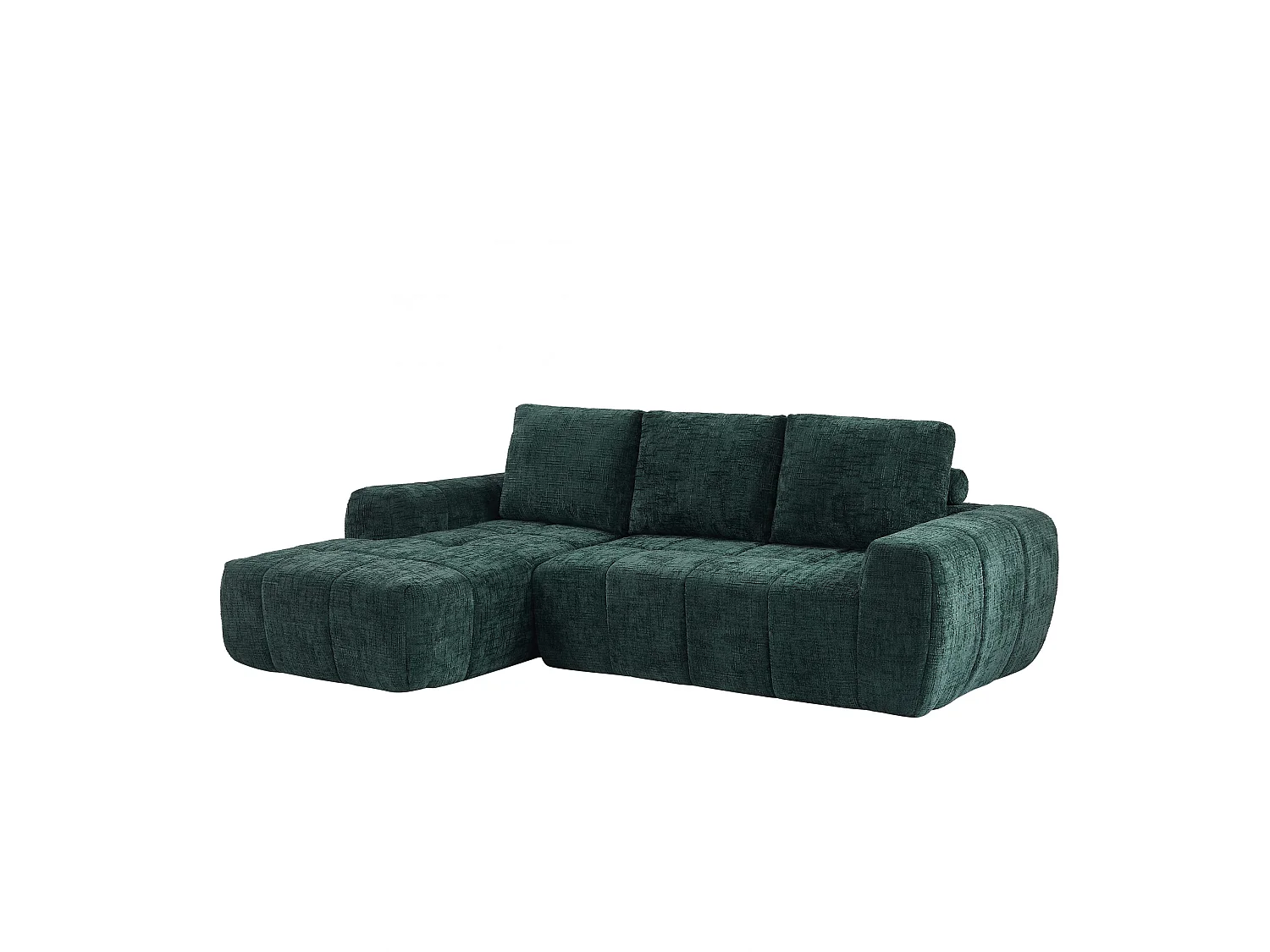 Canapé d'angle 4 places en tissu vert ZELYS