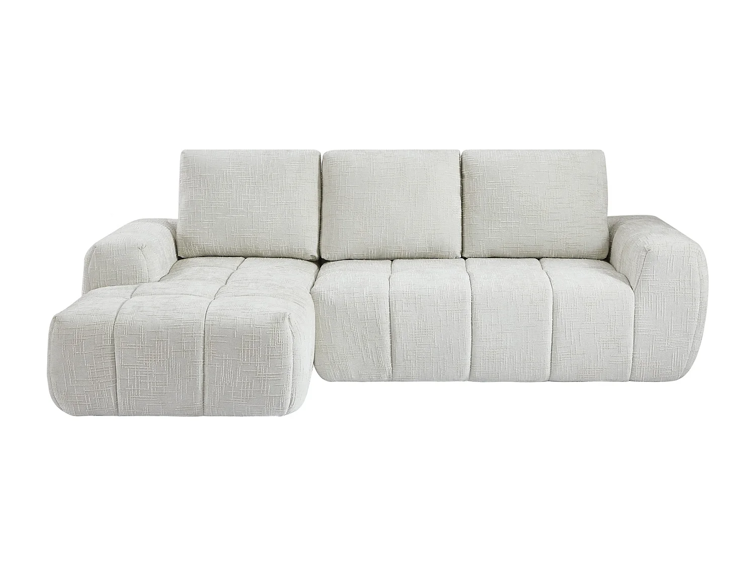 Canapé d'angle gauche tissu 4 places beige ZELYS