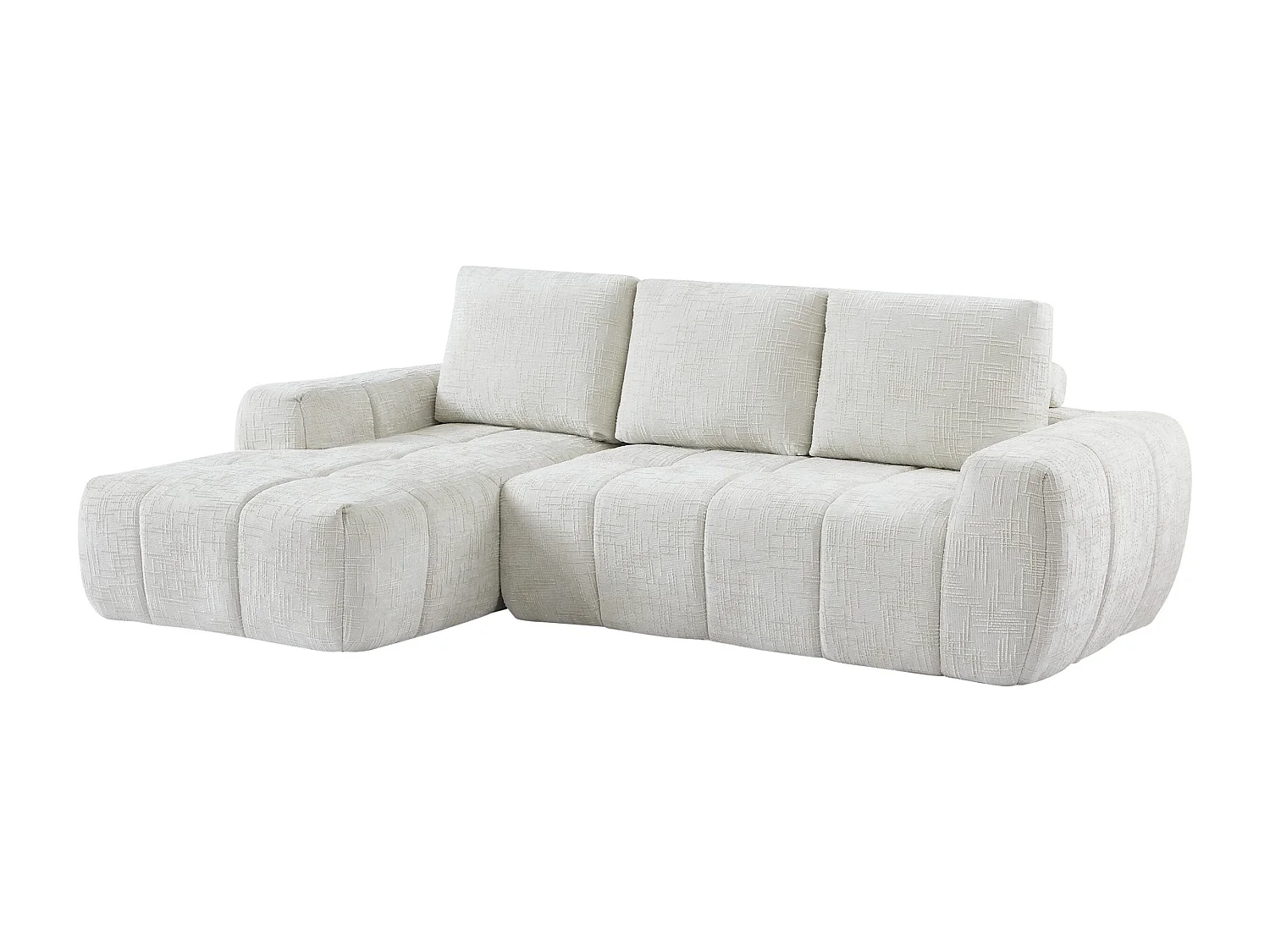 Canapé d'angle gauche tissu 4 places beige ZELYS