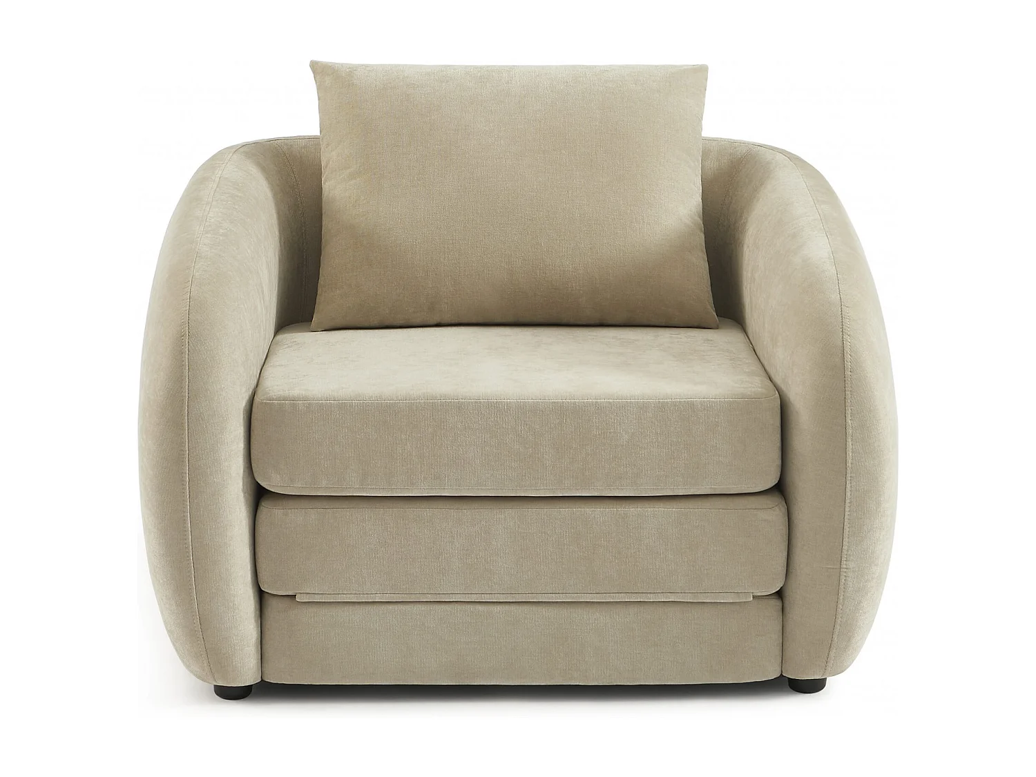 Fauteuil convertible tissu chenille 1 places grège VORIN