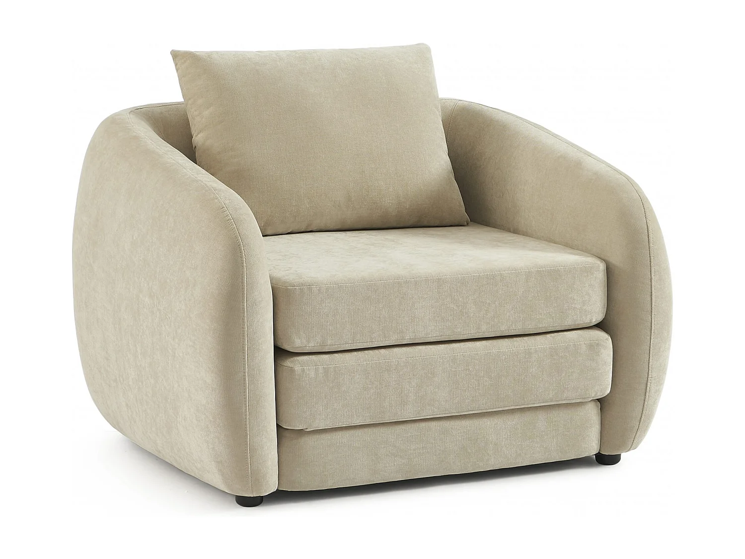 Fauteuil convertible tissu chenille 1 places grège VORIN