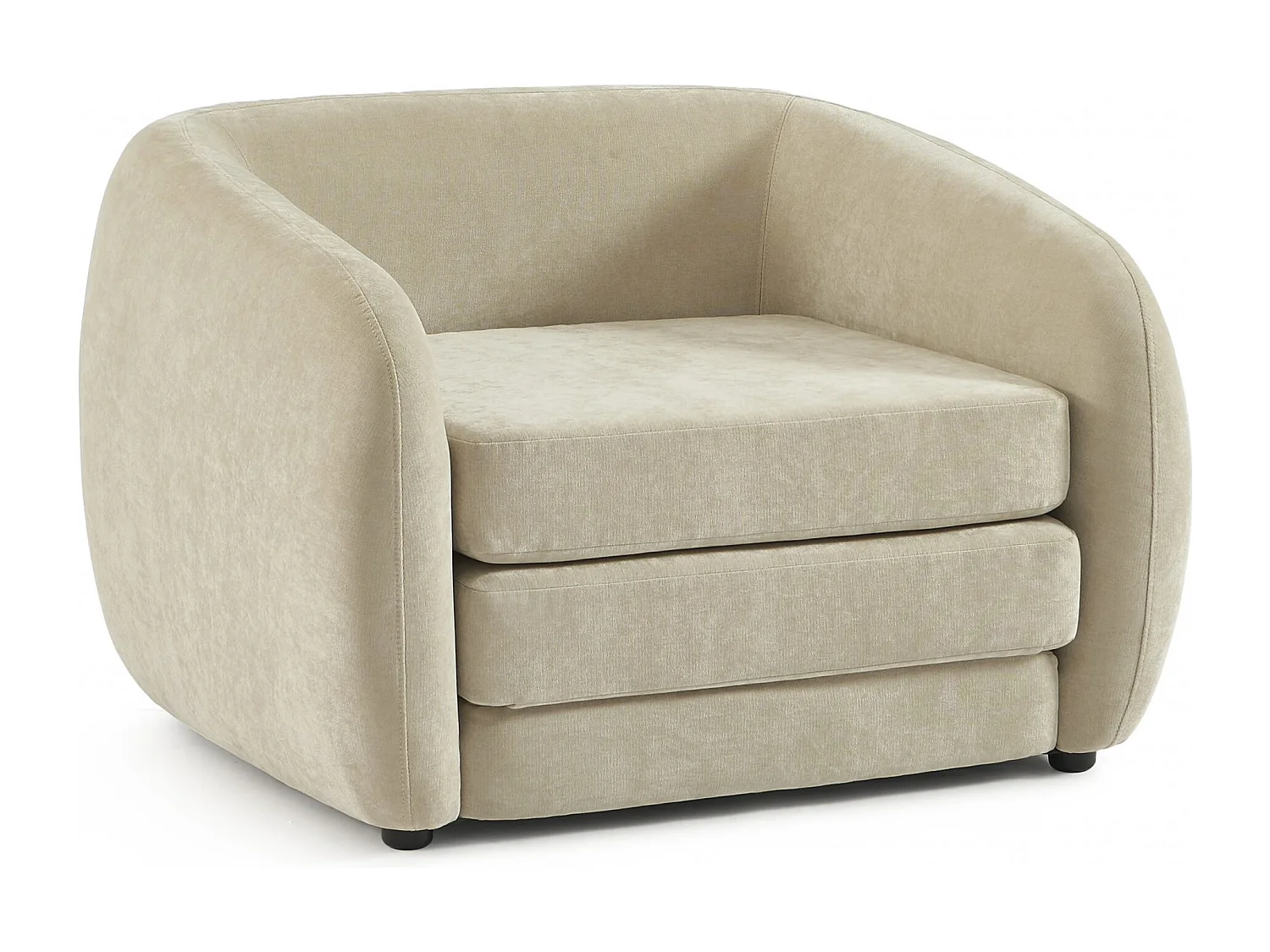 Fauteuil convertible tissu chenille 1 places grège VORIN