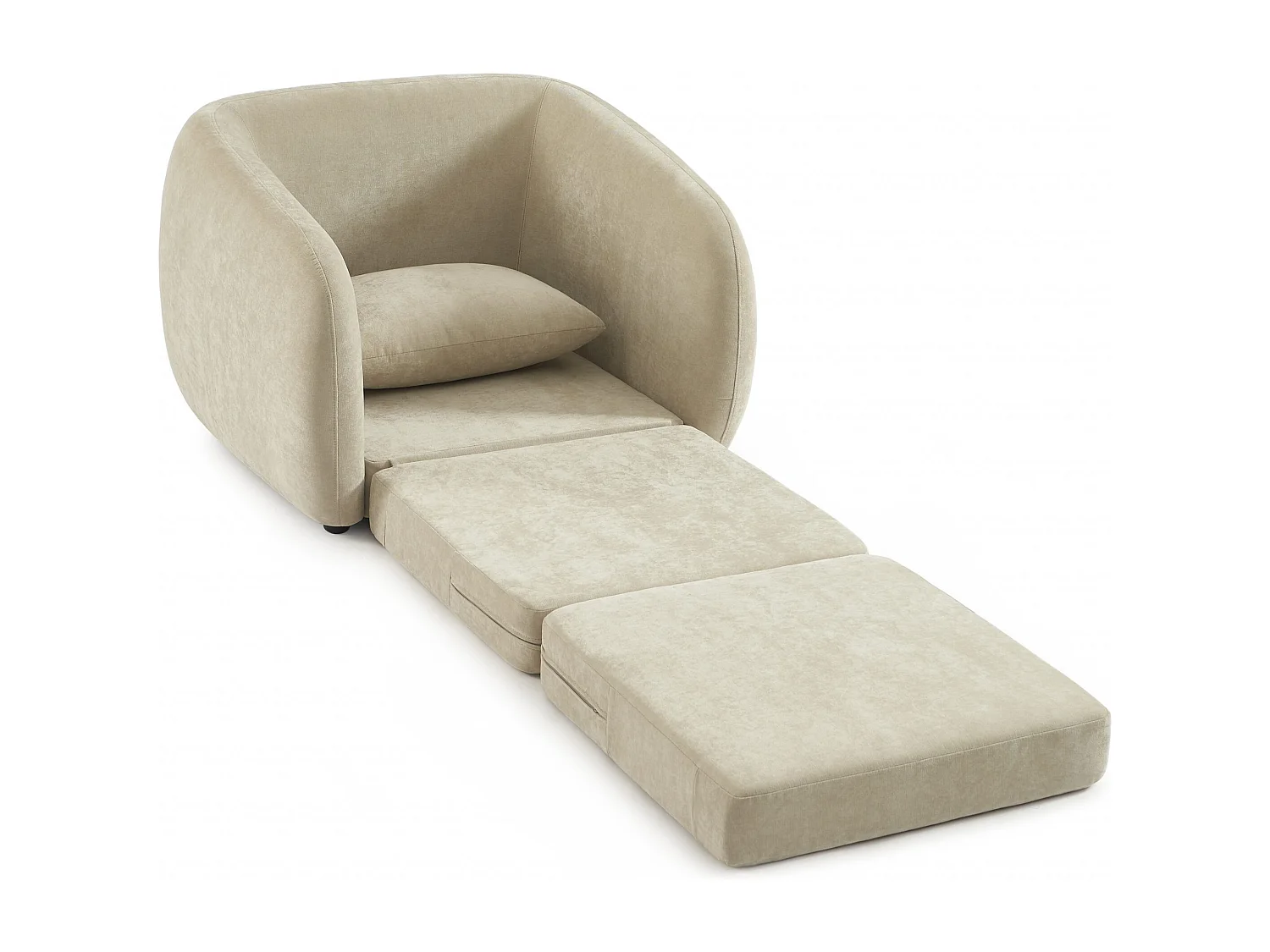Fauteuil convertible tissu chenille 1 places grège VORIN