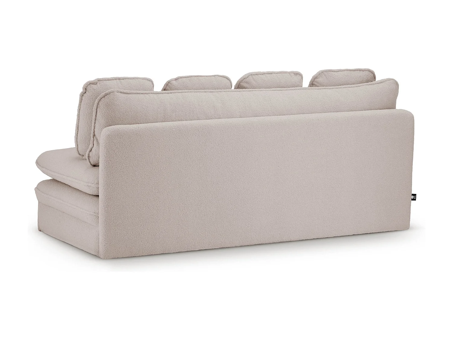 Canapé droit convertible tissu bouclette 3 places taupe SERON