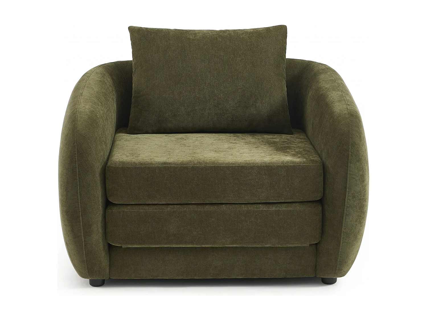 Fauteuil convertible tissu chenille 1 places vert VORIN