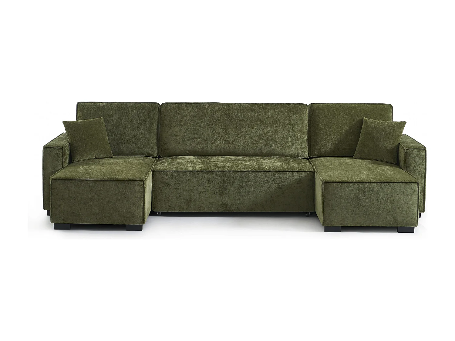 Canapé panoramique convertible tissu 6 places vert ORYON