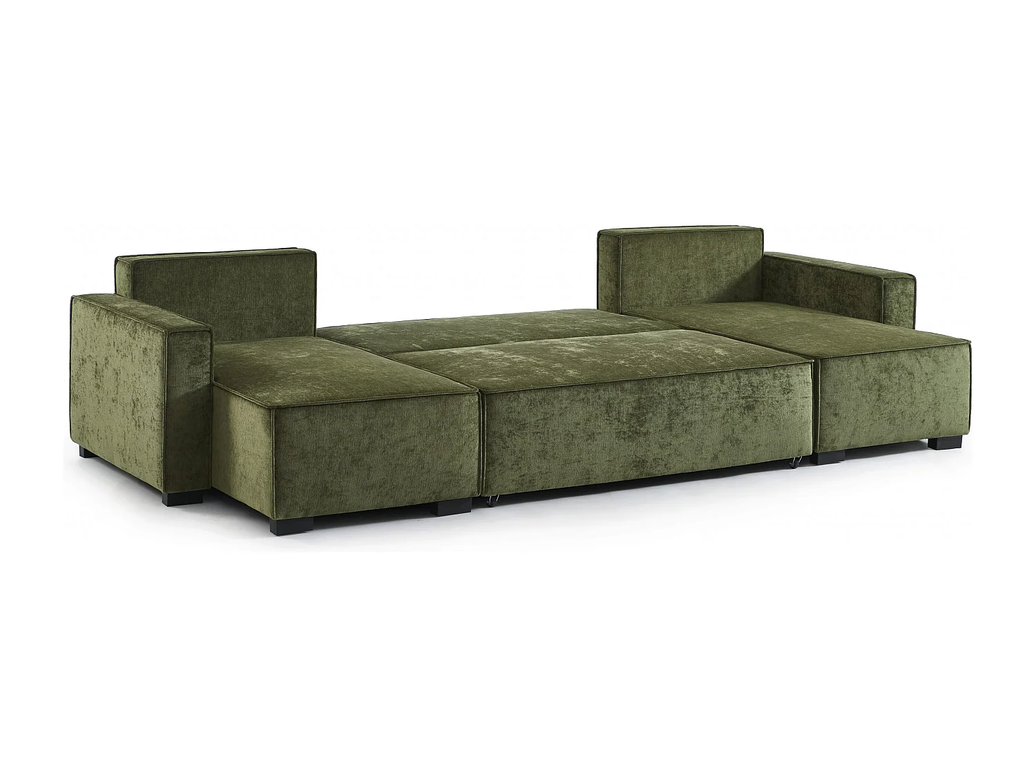 Canapé panoramique convertible tissu 6 places vert ORYON