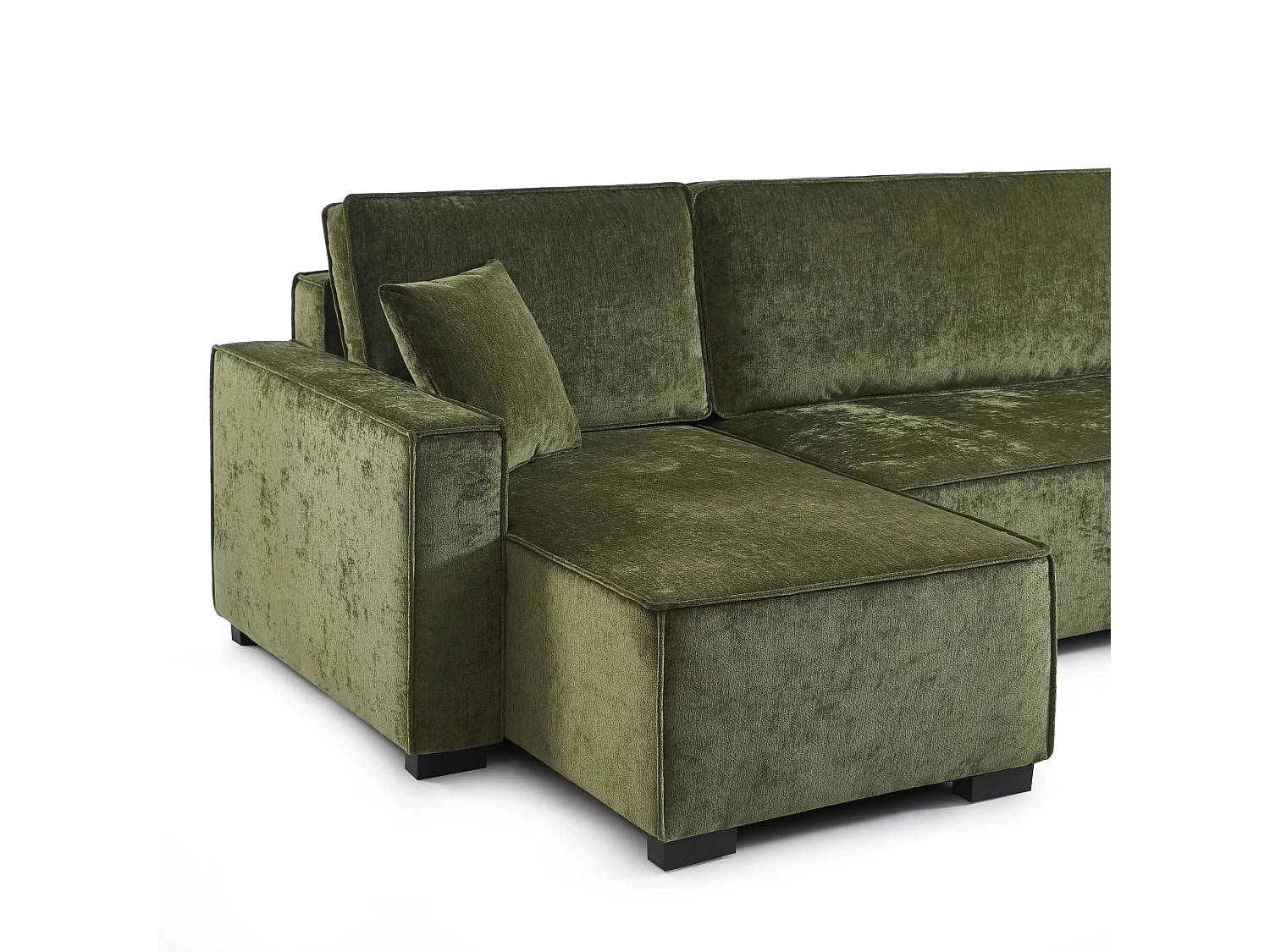 Canapé panoramique convertible tissu 6 places vert ORYON