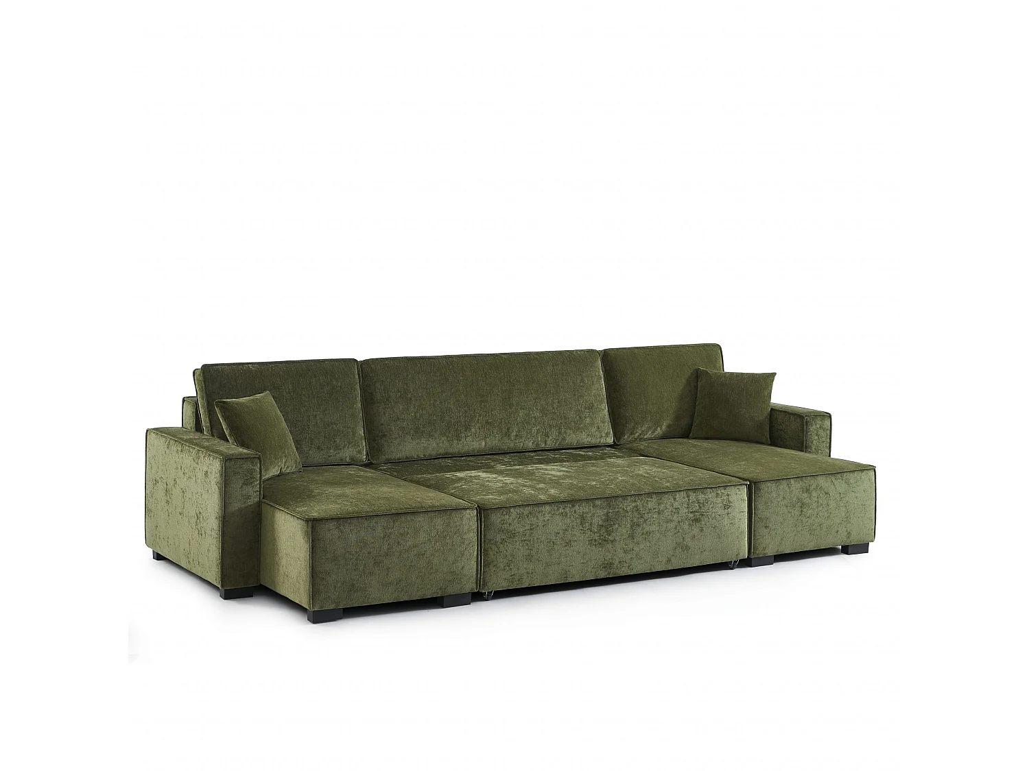 Canapé panoramique convertible tissu 6 places vert ORYON