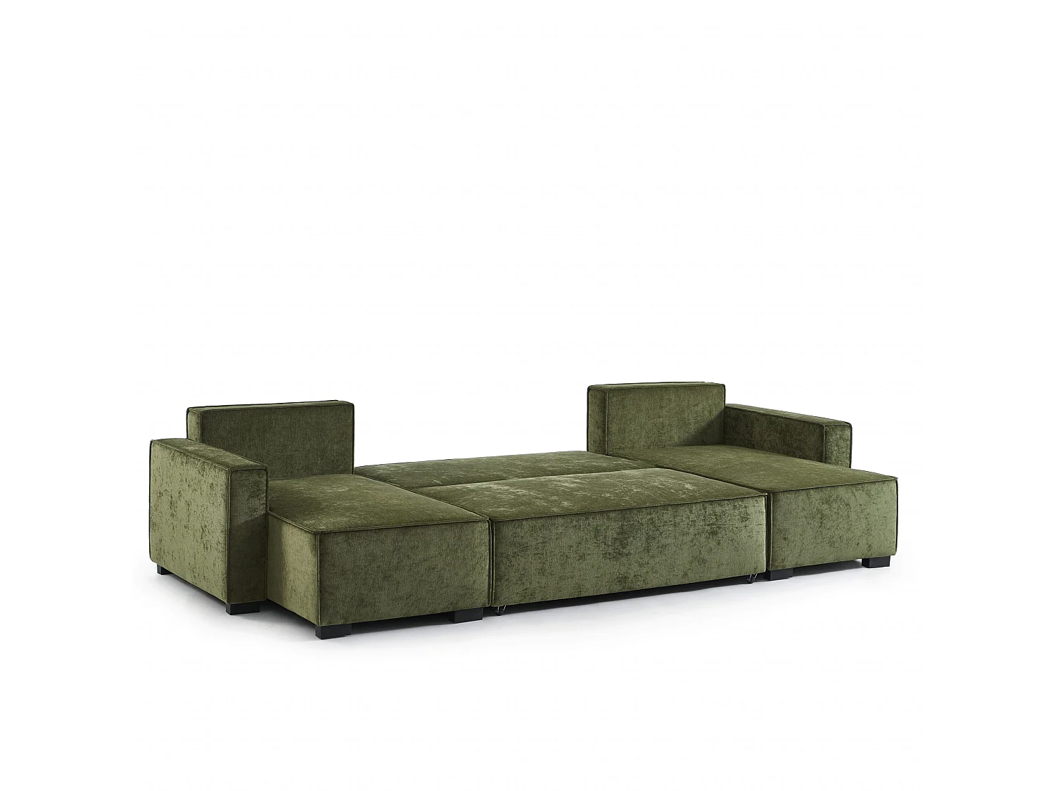 Canapé panoramique convertible tissu 6 places vert ORYON
