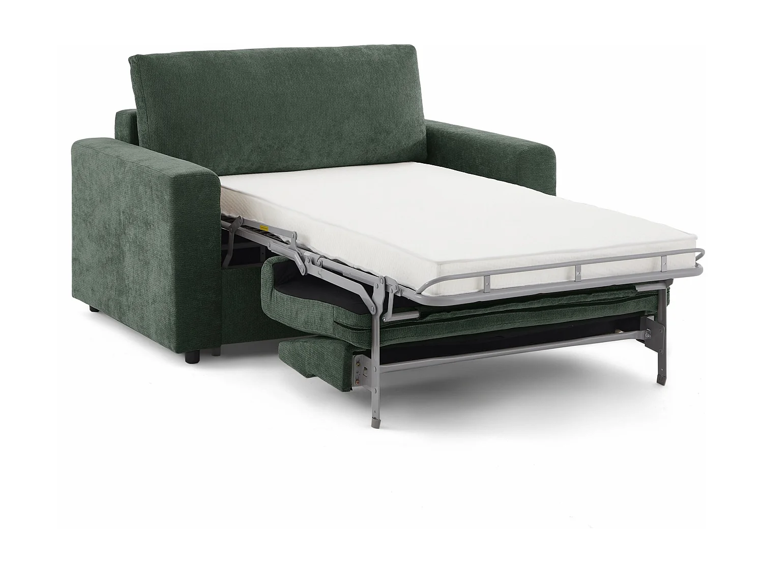 Canapé droit convertible tissu 2 places vert ZAYEN