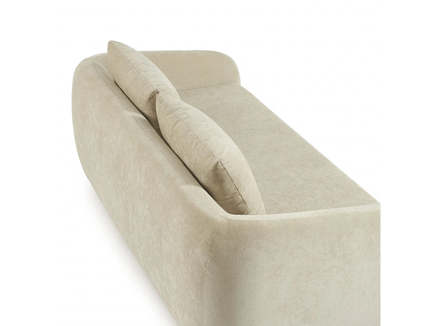 Canapé droit convertible tissu chenille 2 places grège VORIN