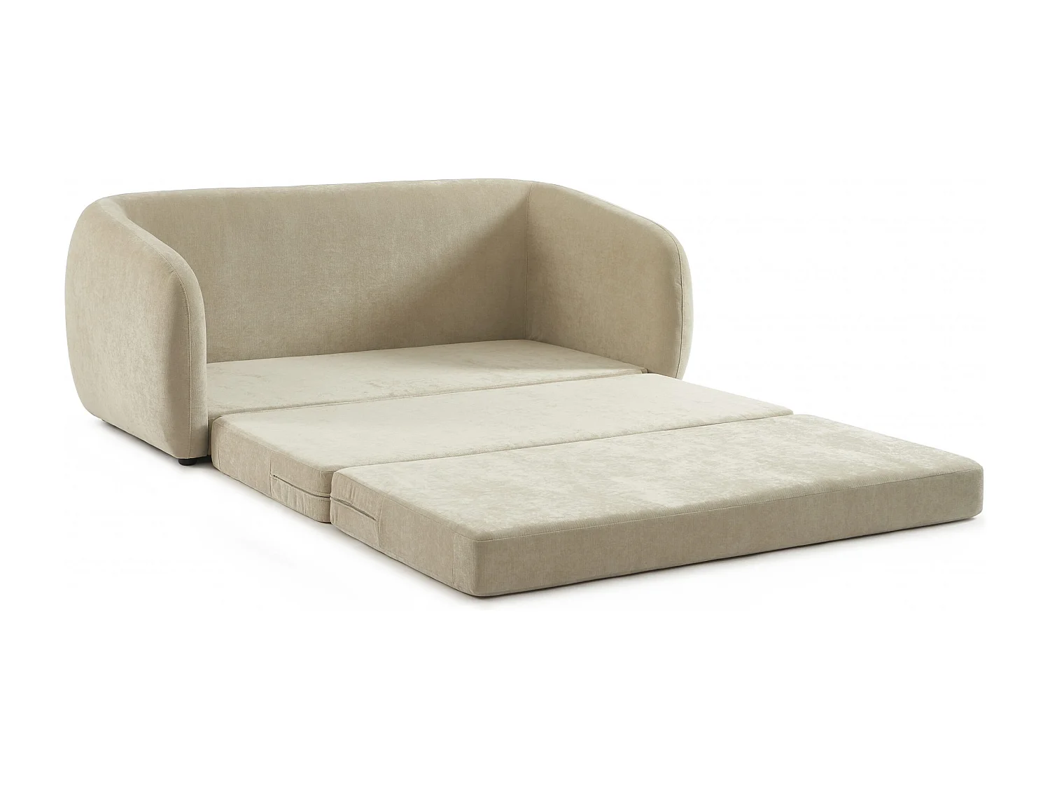 Canapé droit convertible tissu chenille 2 places grège VORIN