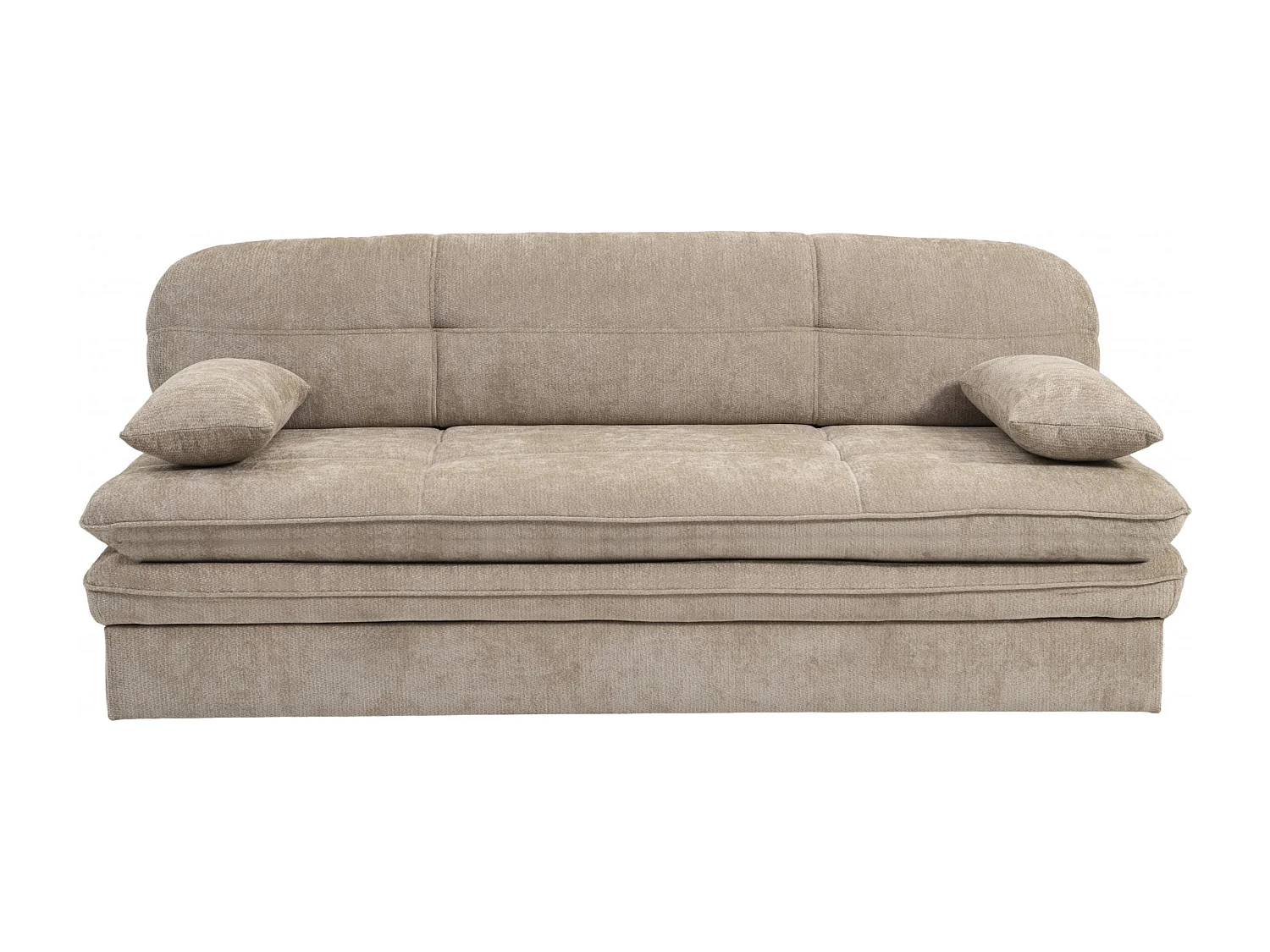 Canapé droit convertible tissu 3 places marron MYNORA