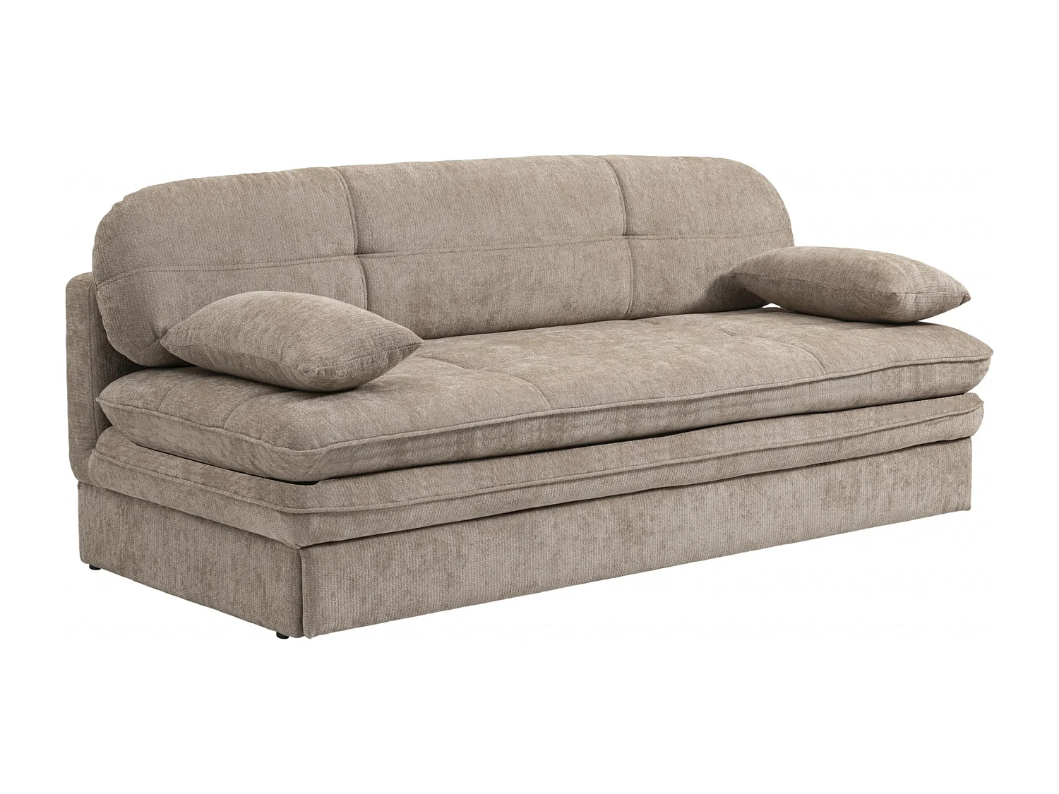 Canapé droit convertible tissu 3 places marron MYNORA