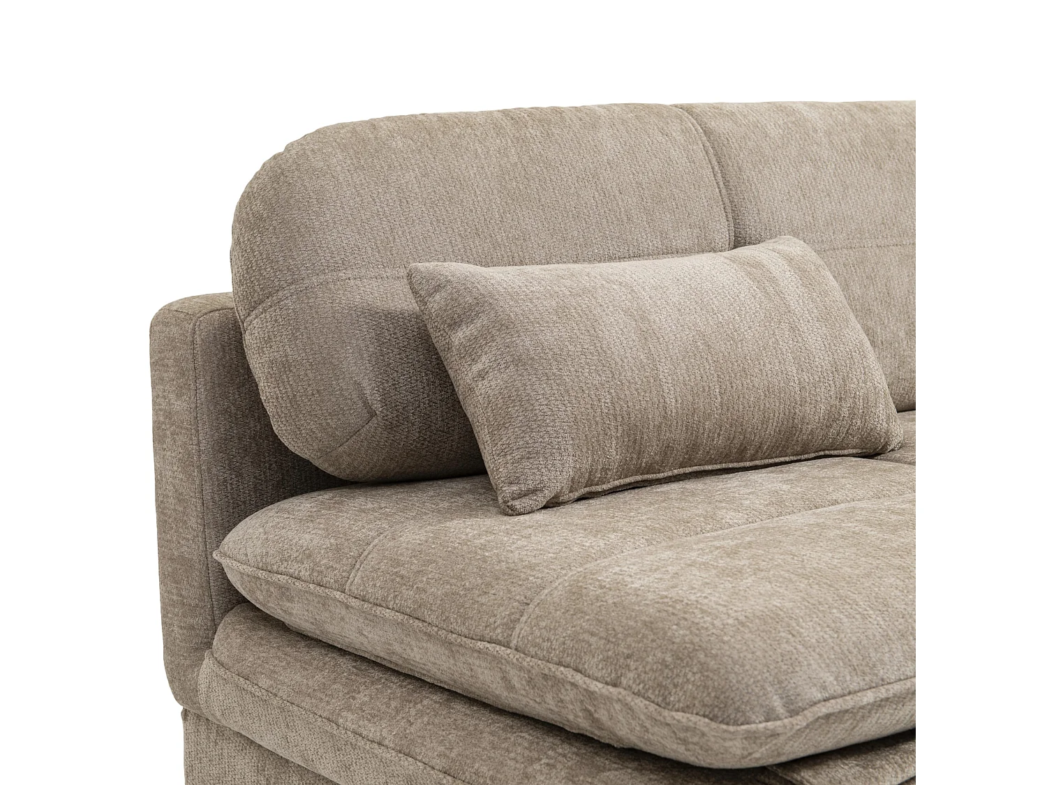 Canapé droit convertible tissu 3 places marron MYNORA