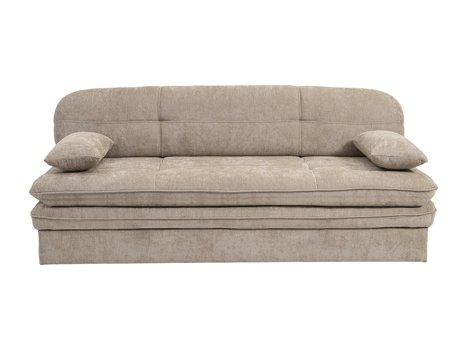 Canapé droit convertible tissu 3 places marron MYNORA