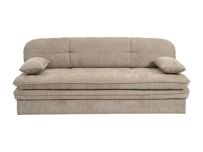 Canapé droit convertible tissu 3 places marron MYNORA