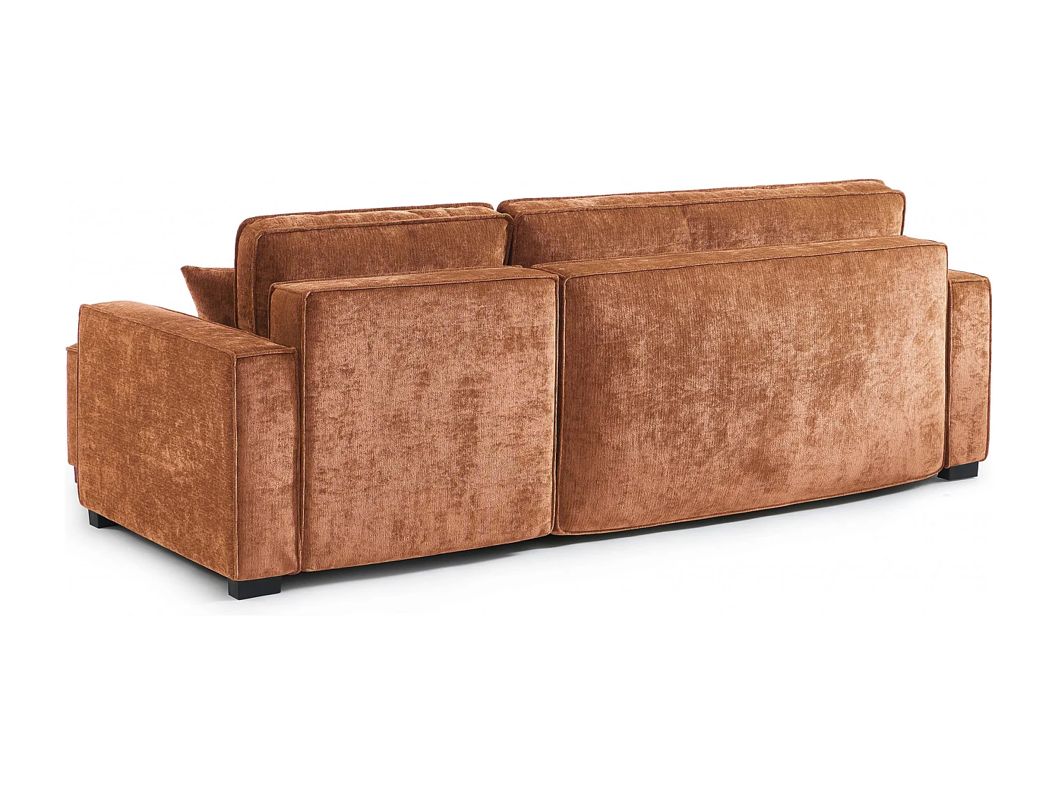 Canapé d'angle réversible convertible tissu 4 places terracotta ORYON