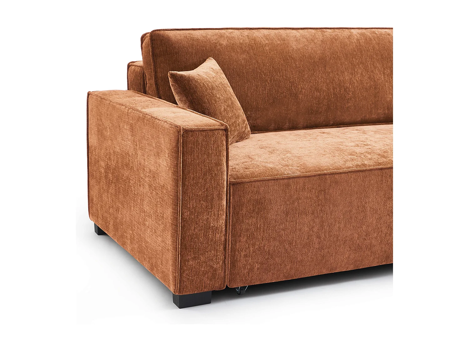 Canapé d'angle réversible convertible tissu 4 places terracotta ORYON