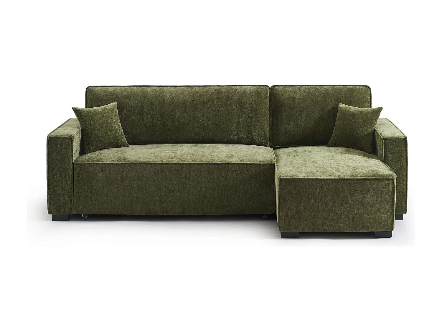 Canapé d'angle réversible convertible tissu 4 places vert ORYON