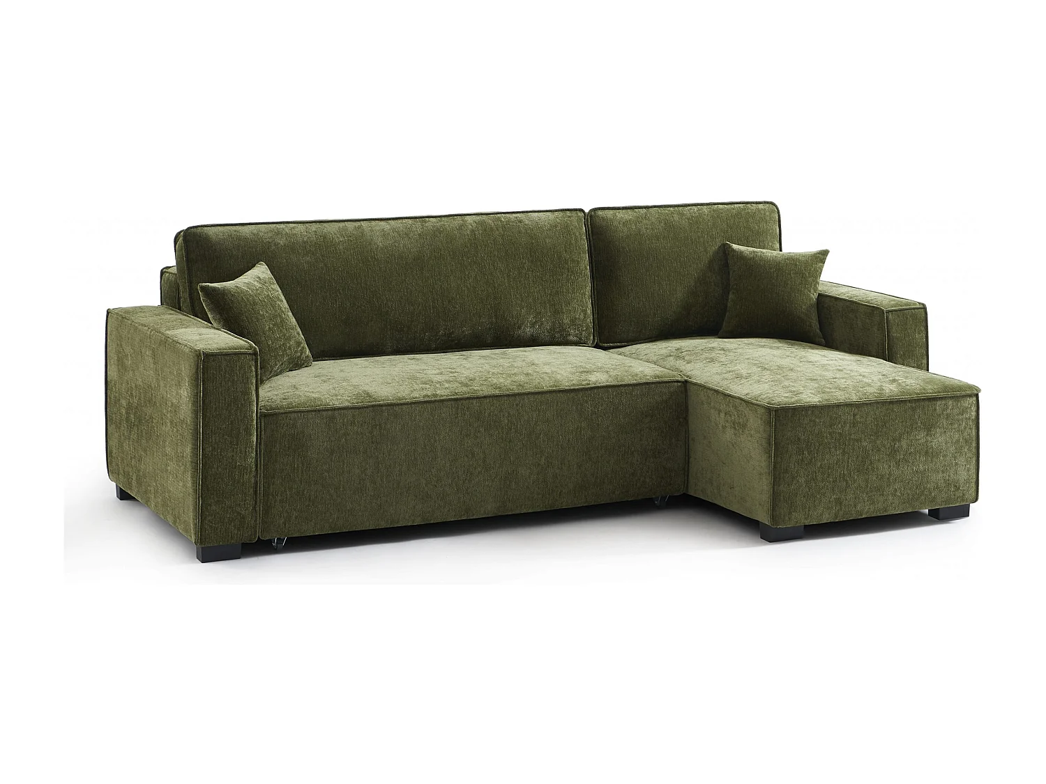 Canapé d'angle réversible convertible tissu 4 places vert ORYON