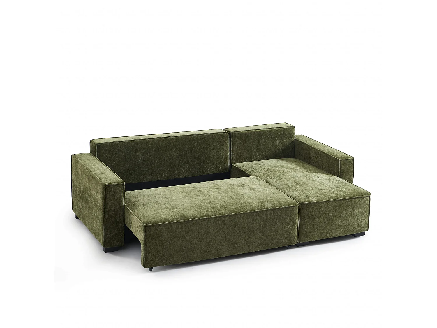 Canapé d'angle réversible convertible tissu 4 places vert ORYON