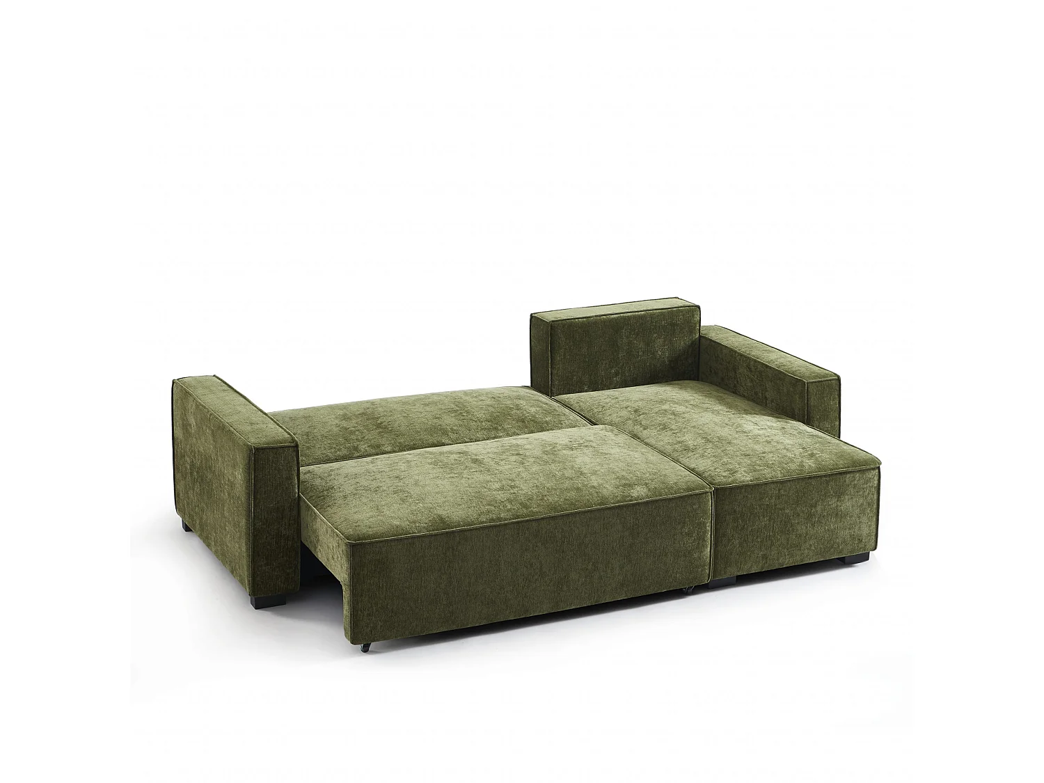 Canapé d'angle réversible convertible tissu 4 places vert ORYON
