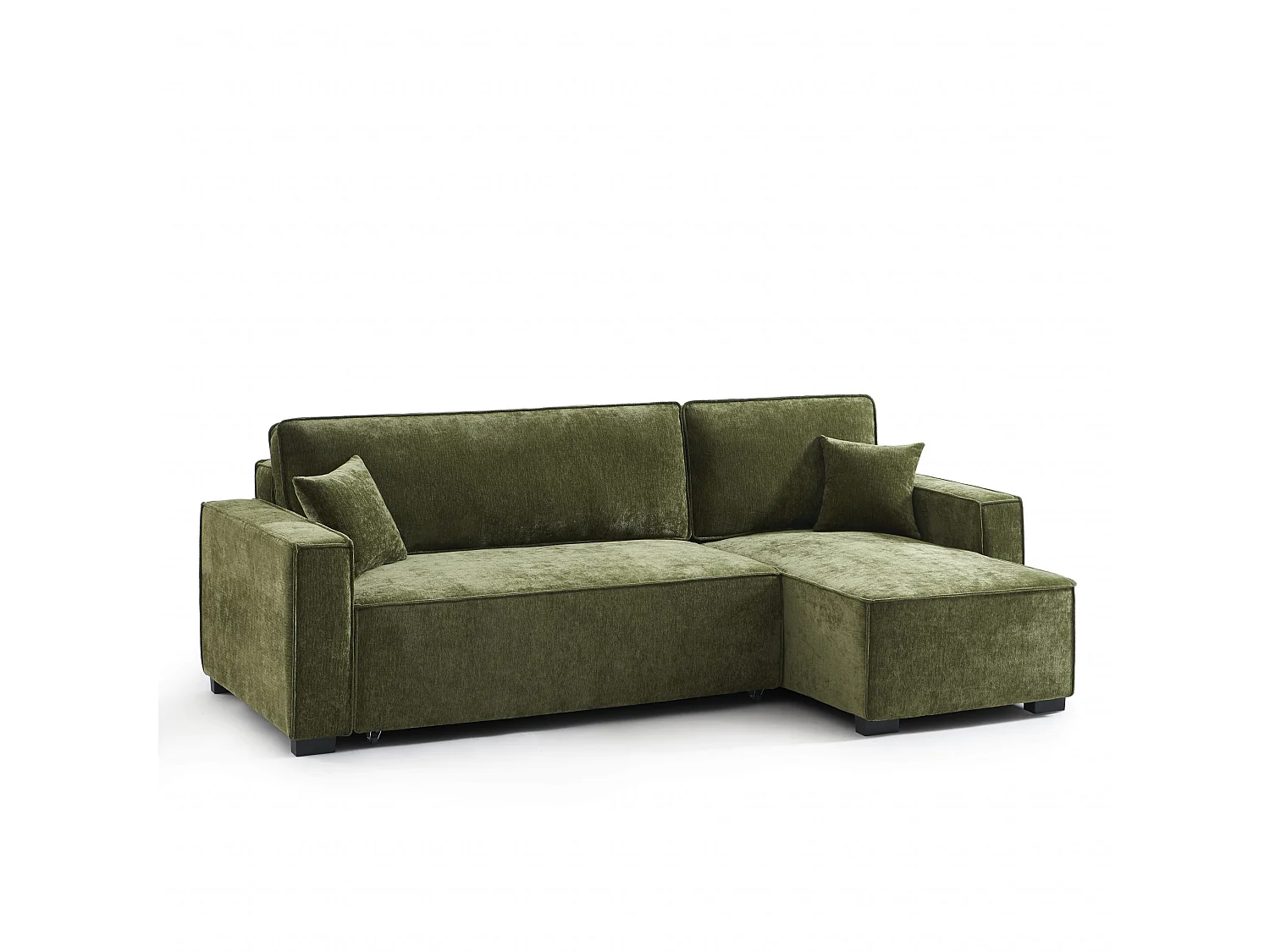 Canapé d'angle réversible convertible tissu 4 places vert ORYON