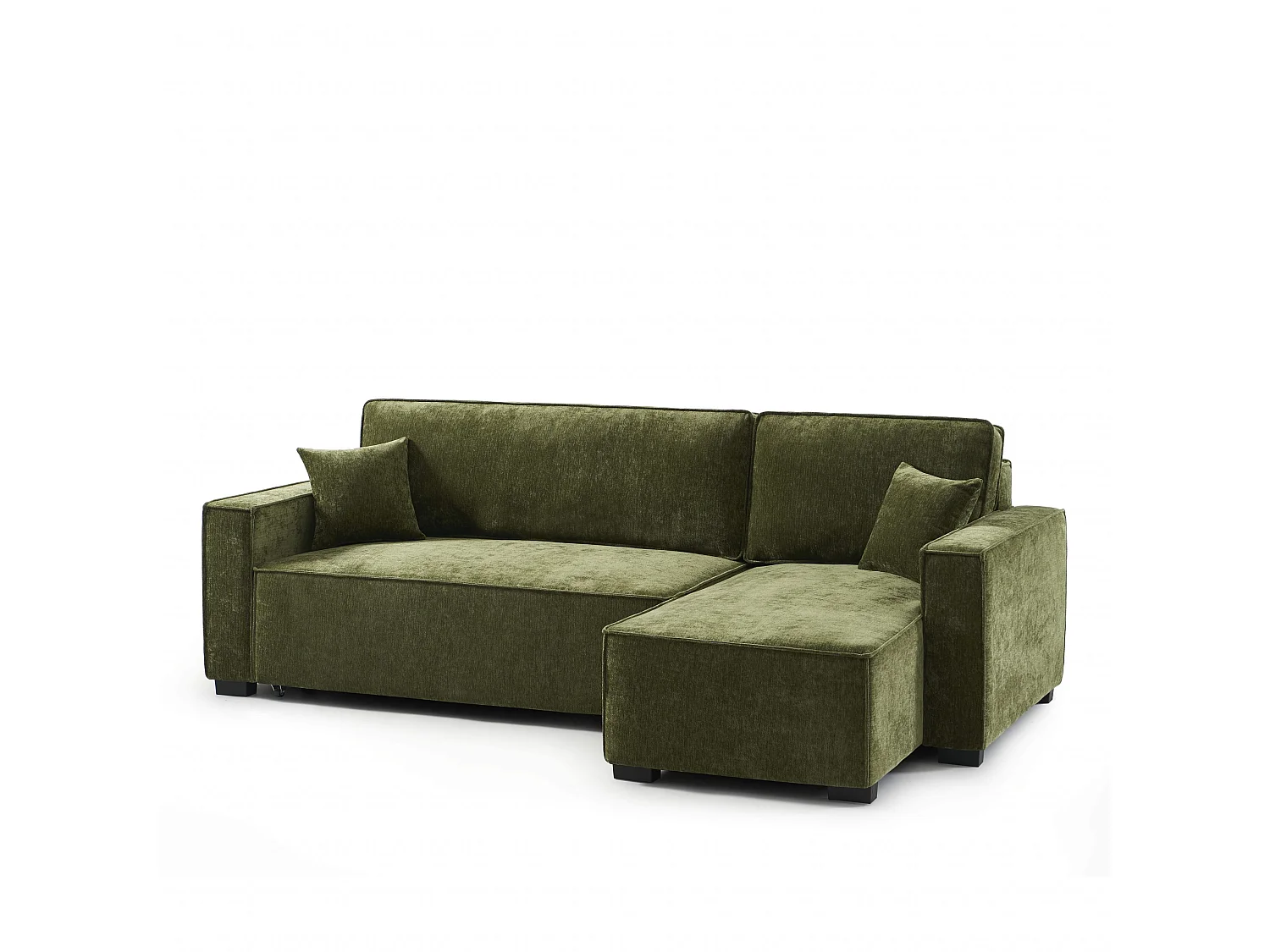 Canapé d'angle réversible convertible tissu 4 places vert ORYON