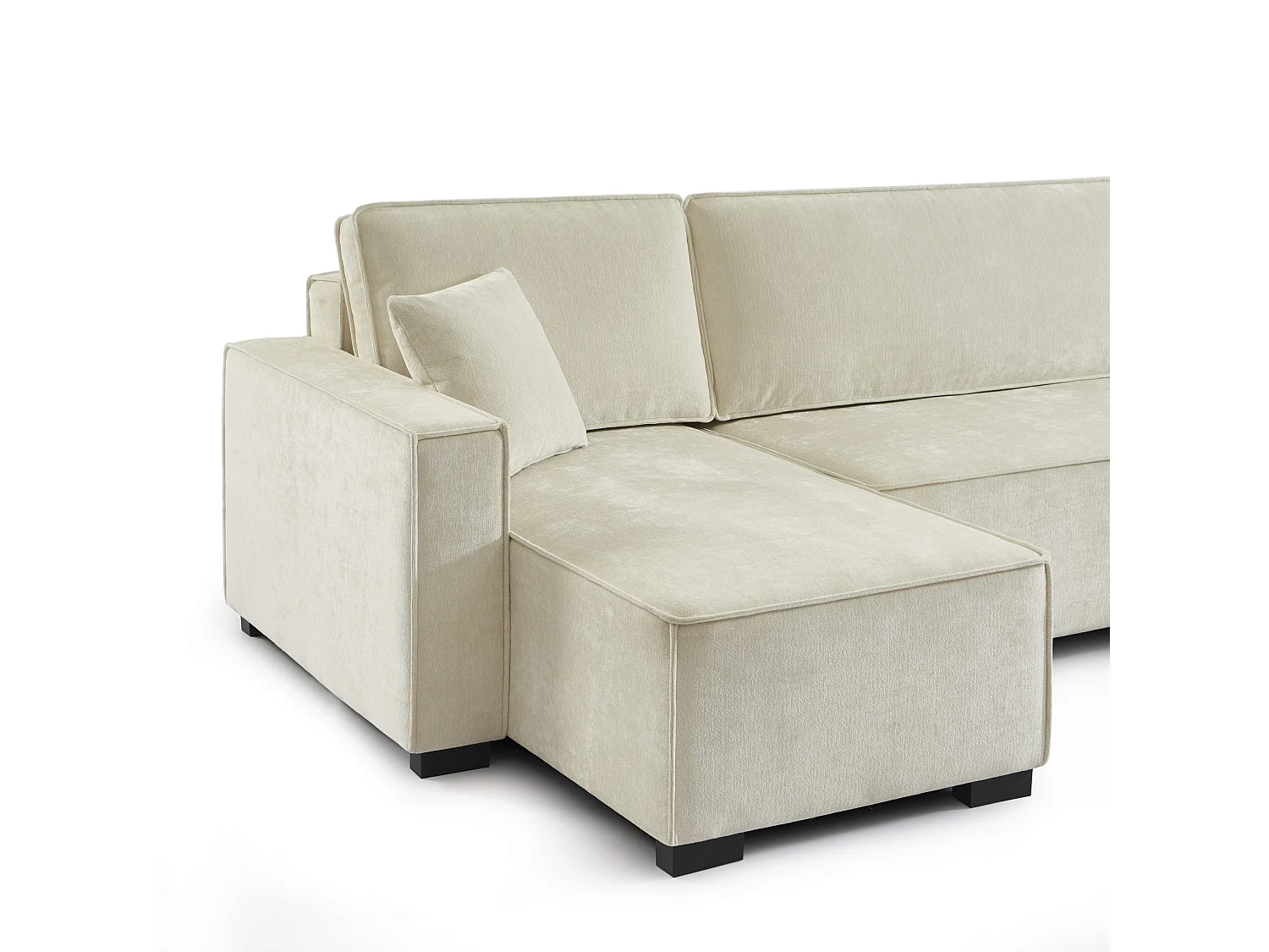 Canapé panoramique convertible tissu 6 places beige ORYON