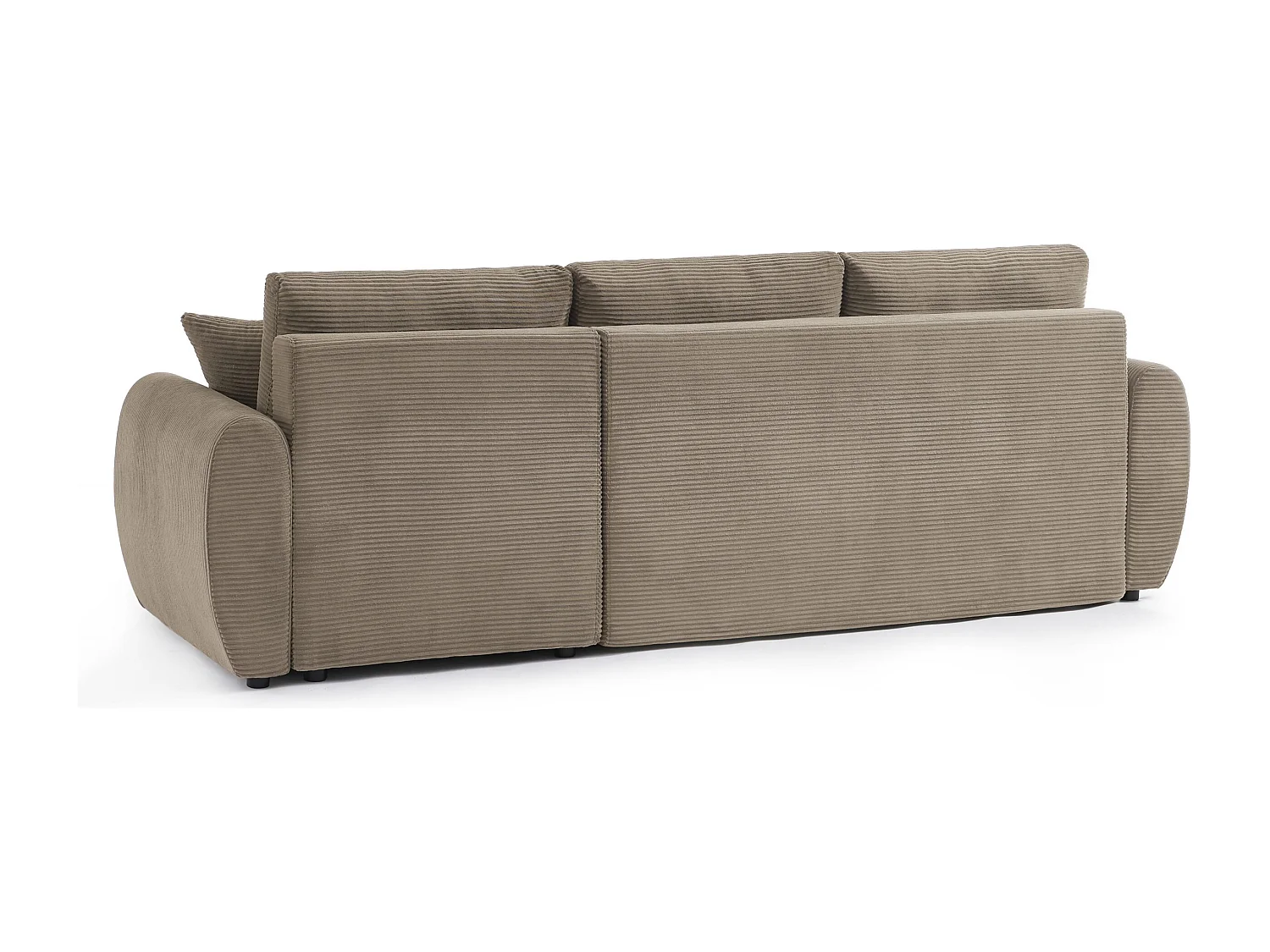 Canapé d'angle réversible convertible velours côtelé 4 places taupe KALYS