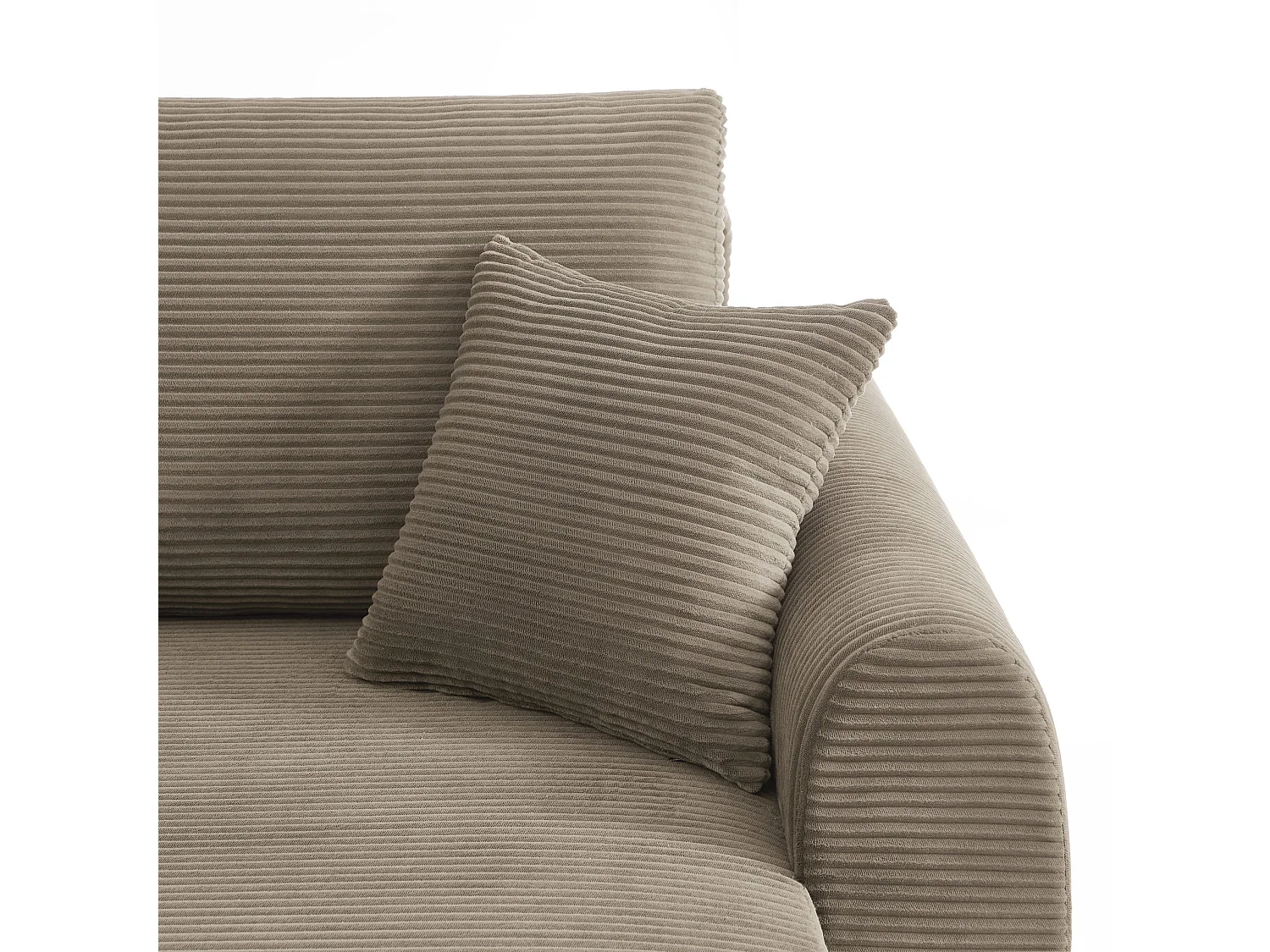 Canapé d'angle réversible convertible velours côtelé 4 places taupe KALYS