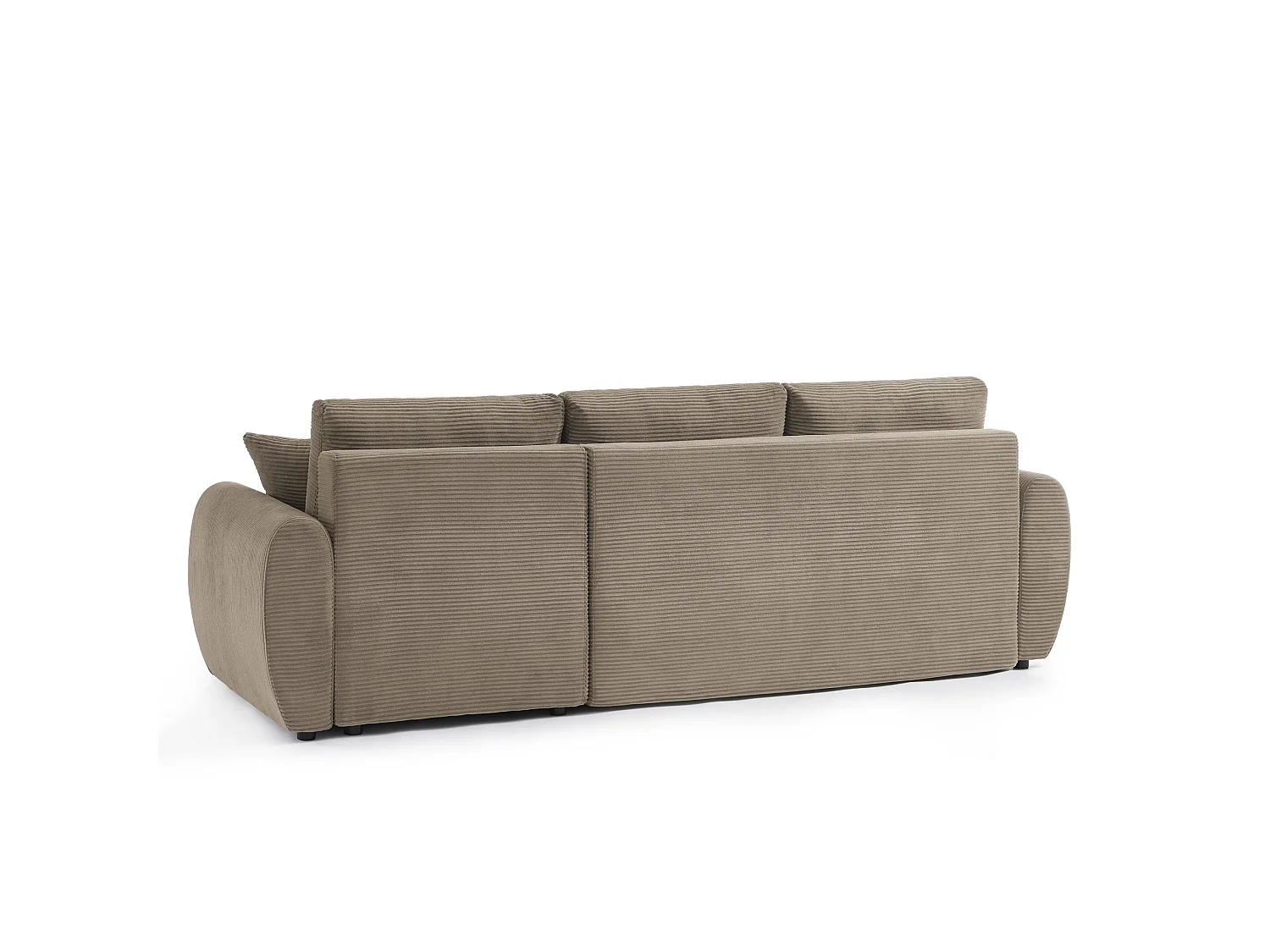 Canapé d'angle réversible convertible velours côtelé 4 places taupe KALYS
