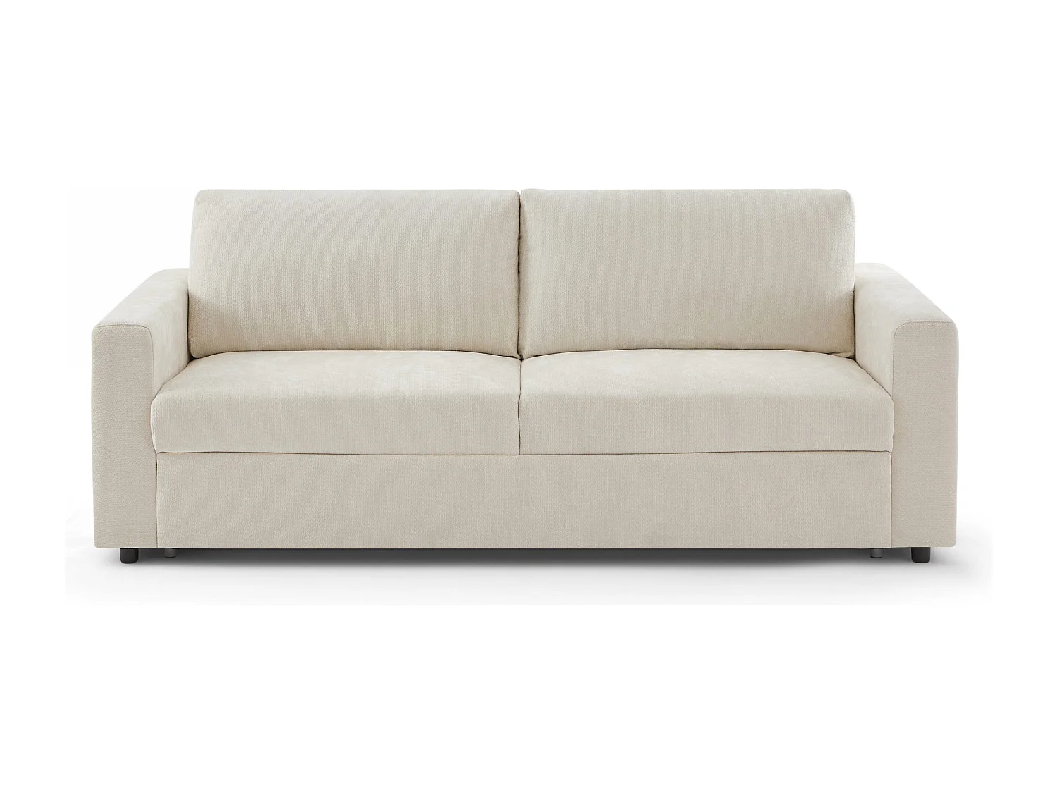 Canapé droit convertible tissu 4 places beige ZAYEN