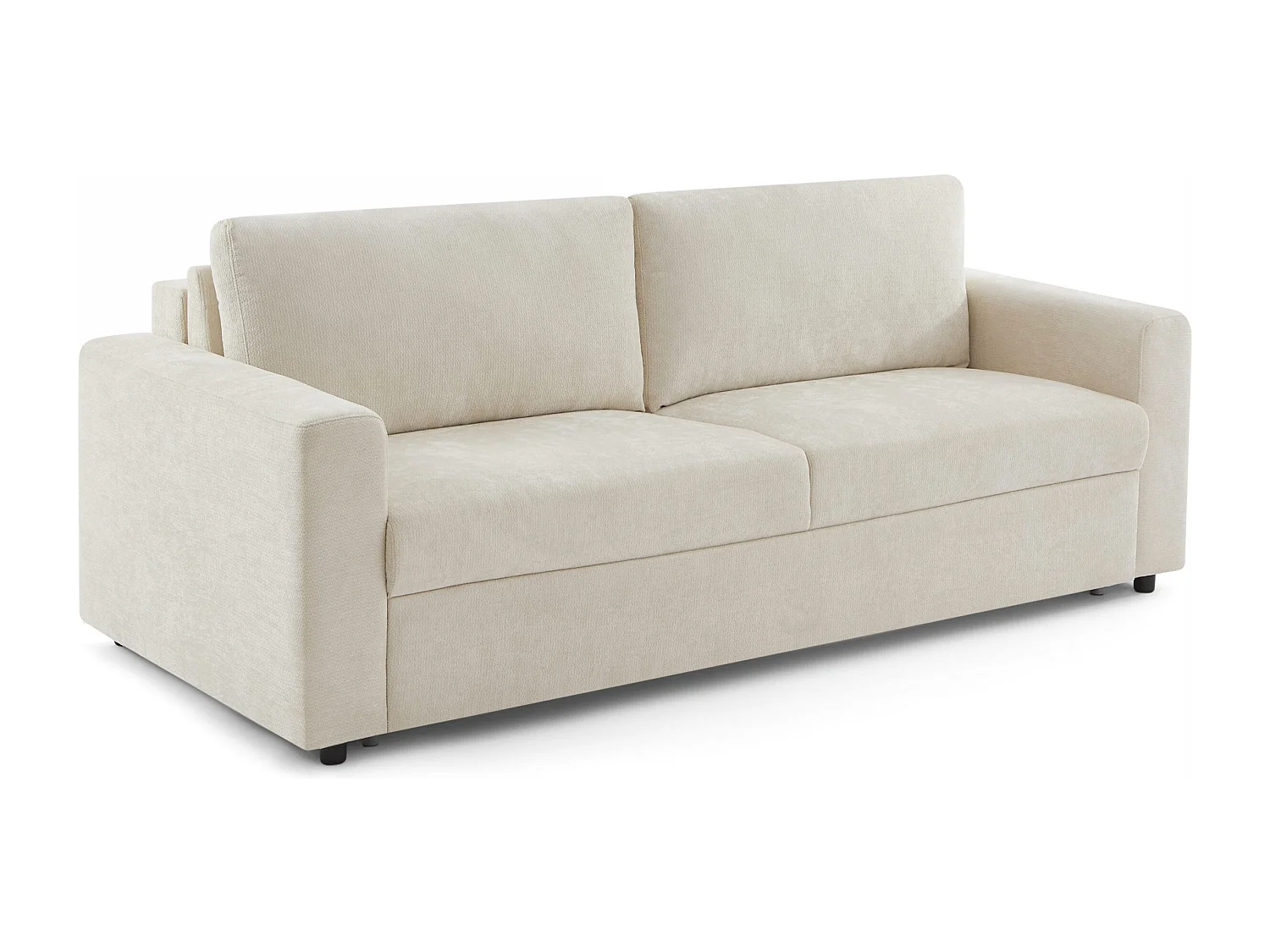 Canapé droit convertible tissu 4 places beige ZAYEN