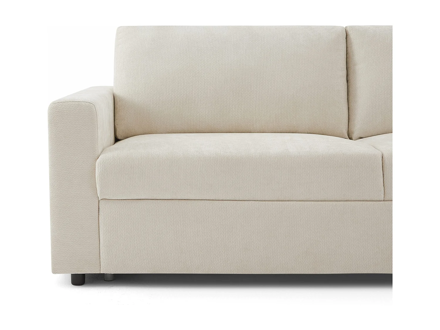 Canapé droit convertible tissu 4 places beige ZAYEN