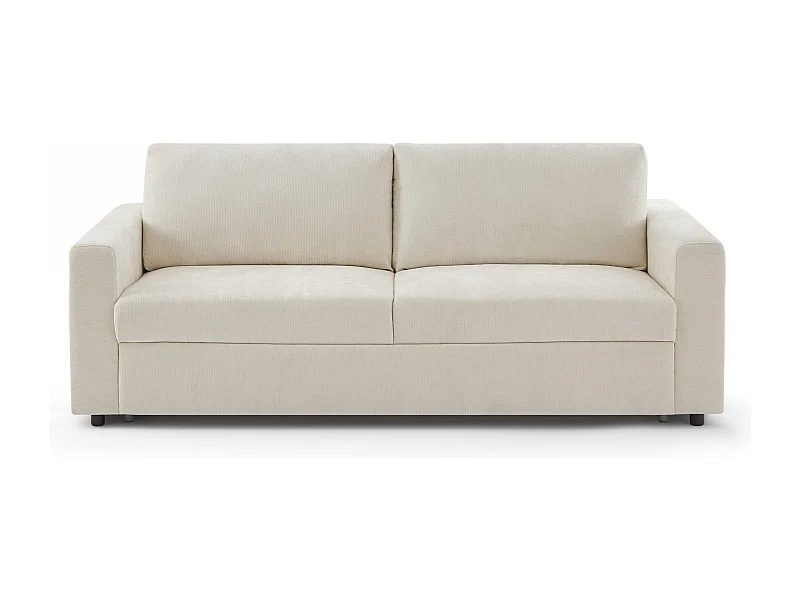 Canapé droit convertible tissu 4 places beige ZAYEN