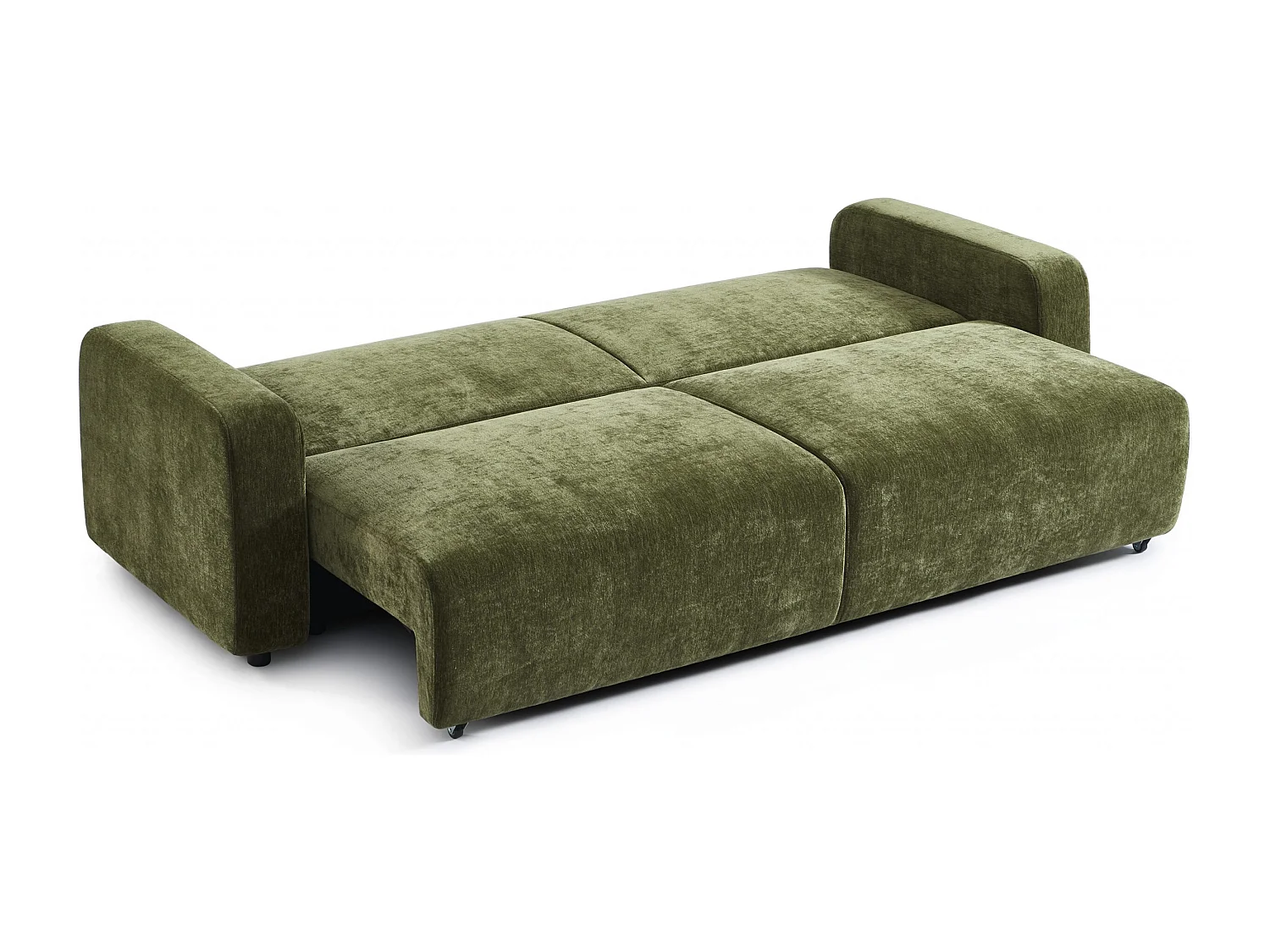 Canapé droit convertible tissu 3 places vert KYRON